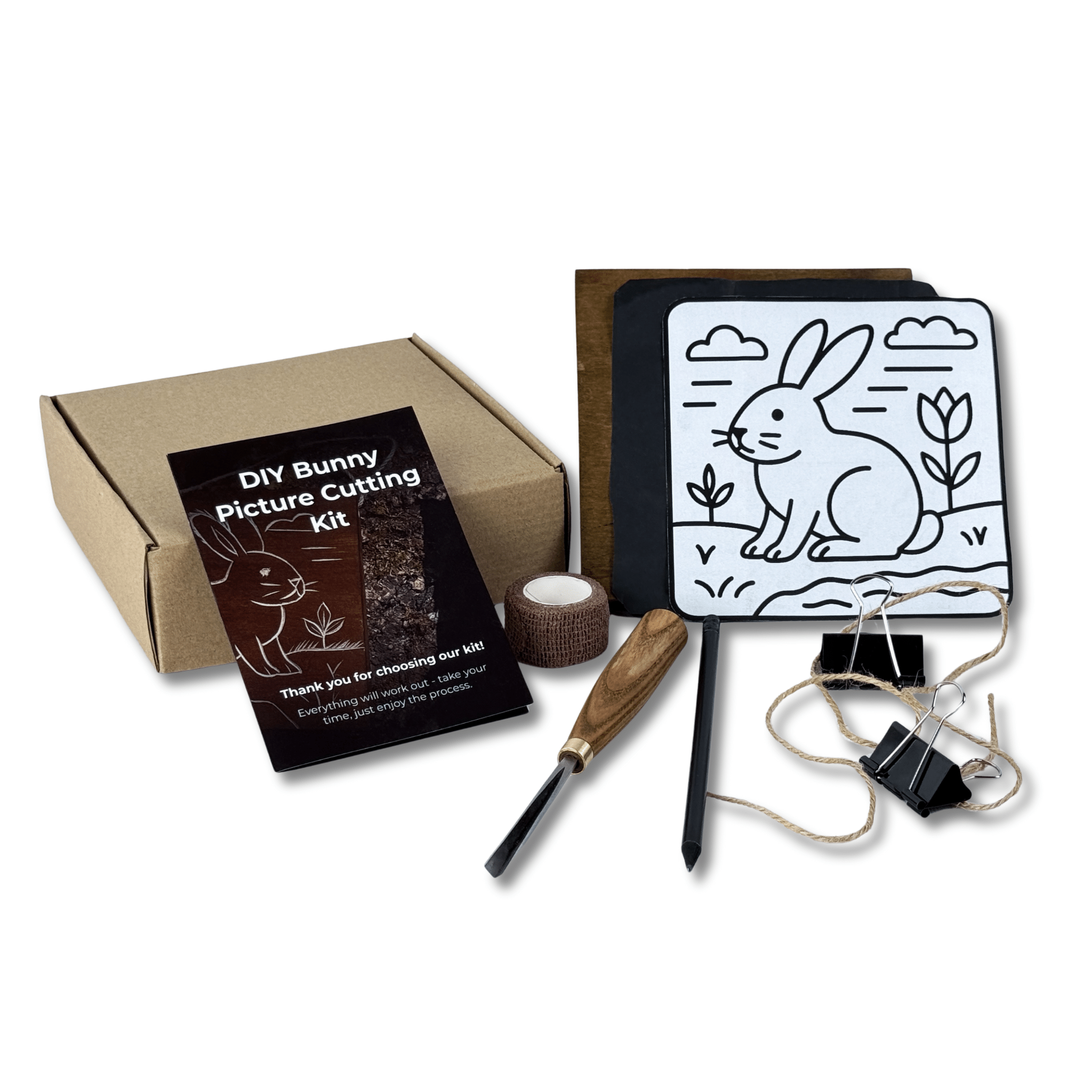 DIY Bunny Carving Kit – Wood Art Set with V - Chisel & Video Guide - 2
