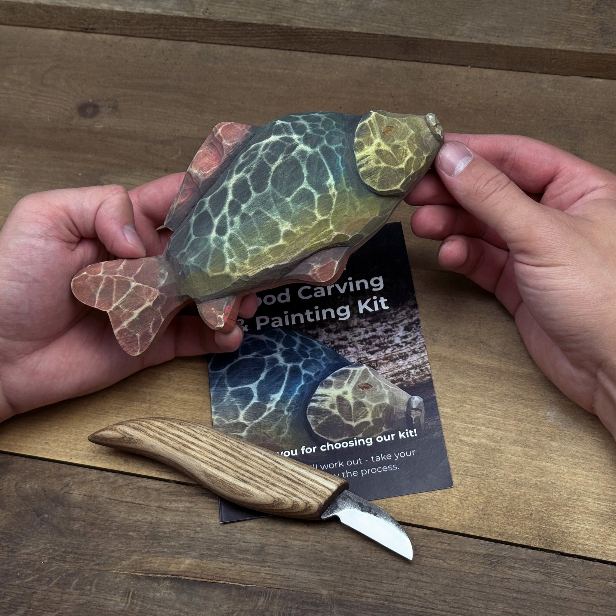 DIY Fish Wood Carving & Painting Kit – Beginner Whittling Set with Video Tutorial - 7