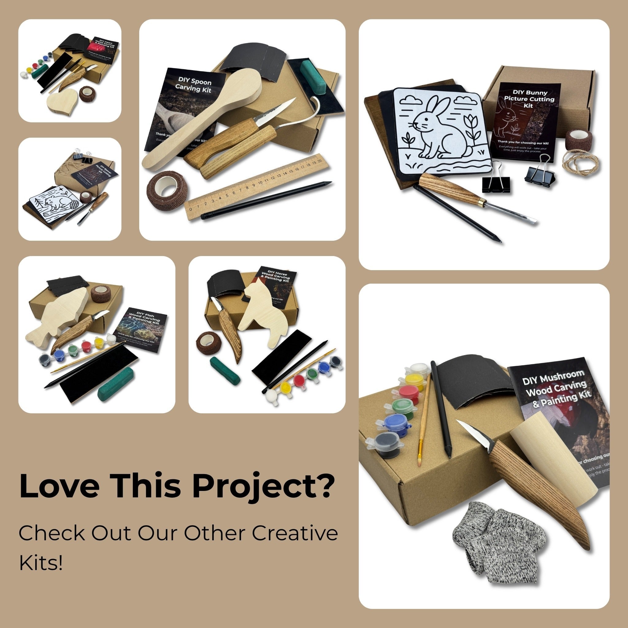 DIY Glove Wood Carving & Painting Kit - 10