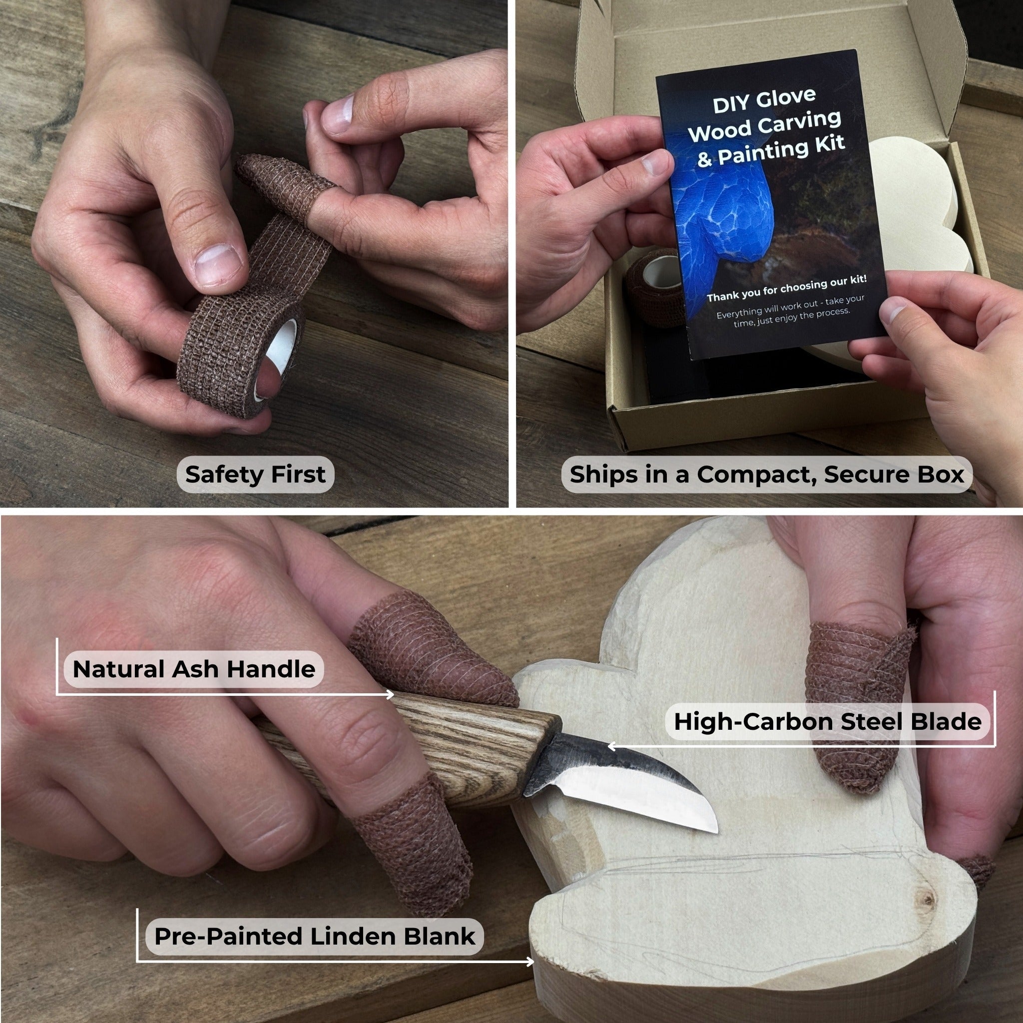 DIY Glove Wood Carving & Painting Kit - 3