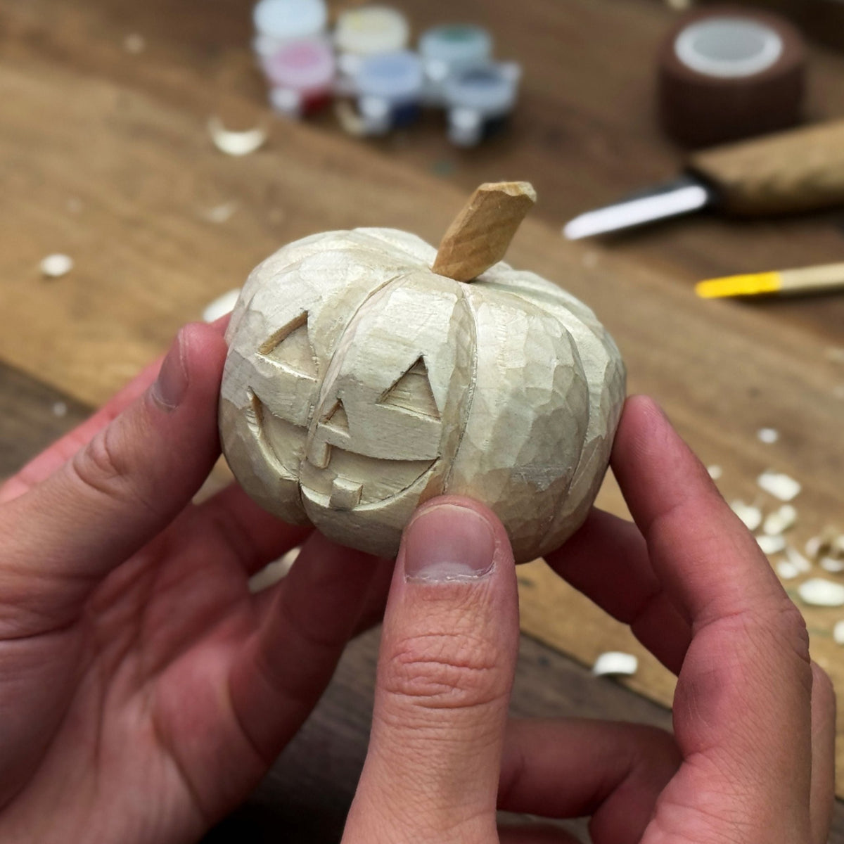 DIY Halloween Pumpkin Wood Carving Kit with Whittling Knife - 4