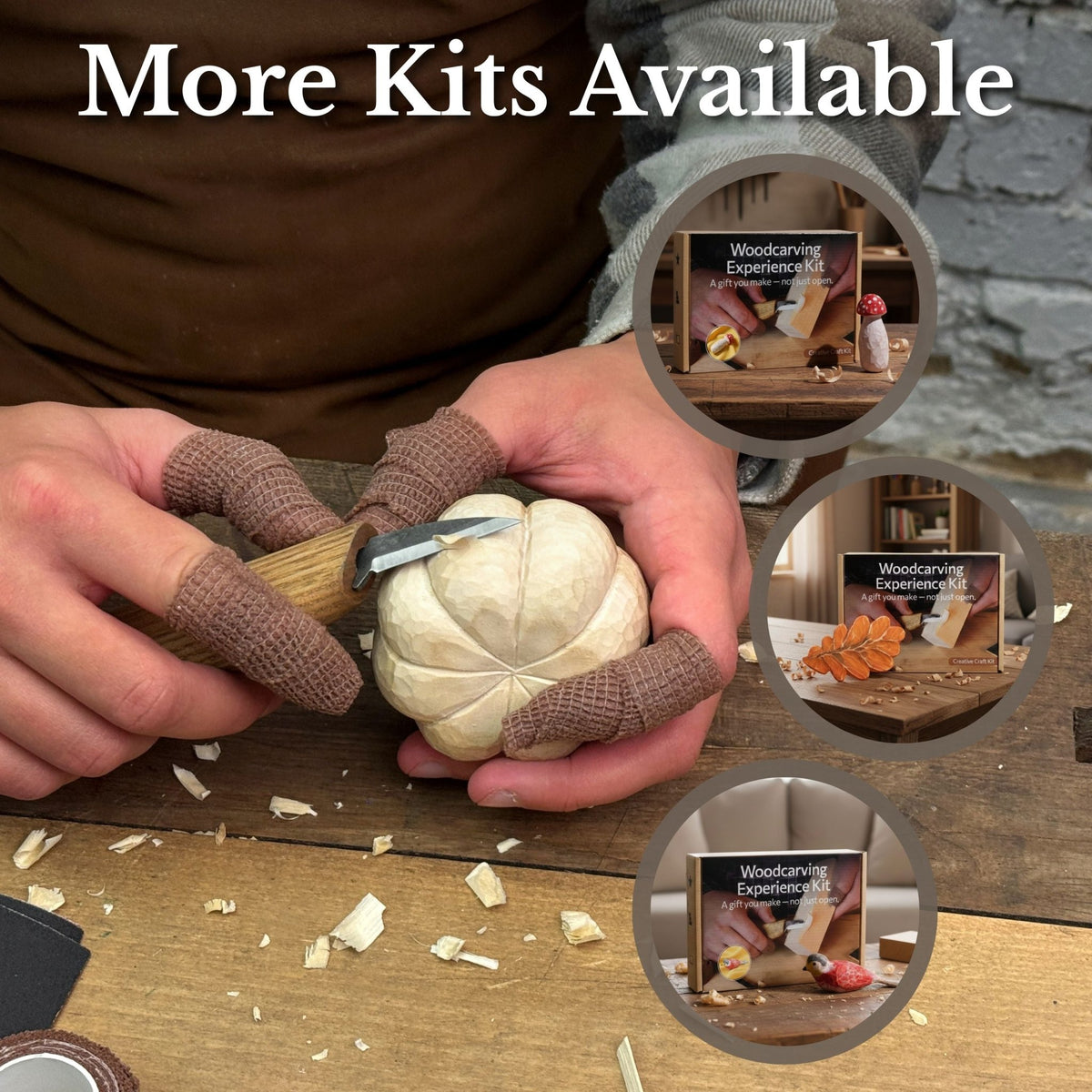 DIY Halloween Pumpkin Wood Carving Kit with Whittling Knife - 7