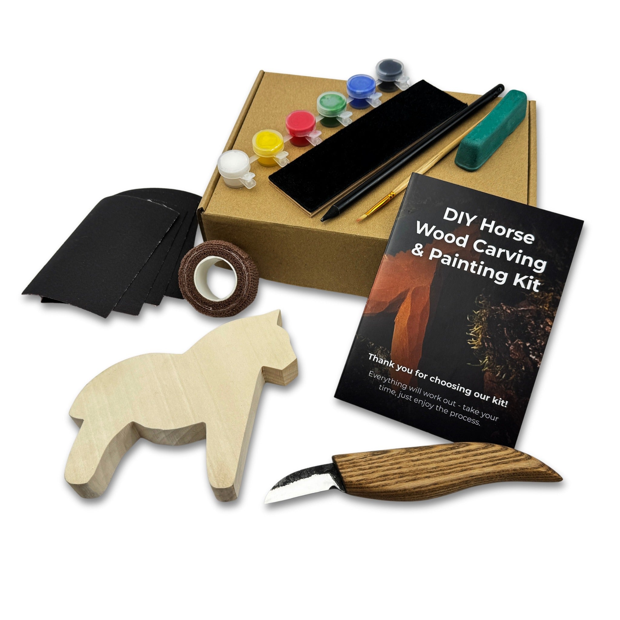 DIY Horse Wood Carving & Painting Kit - 1