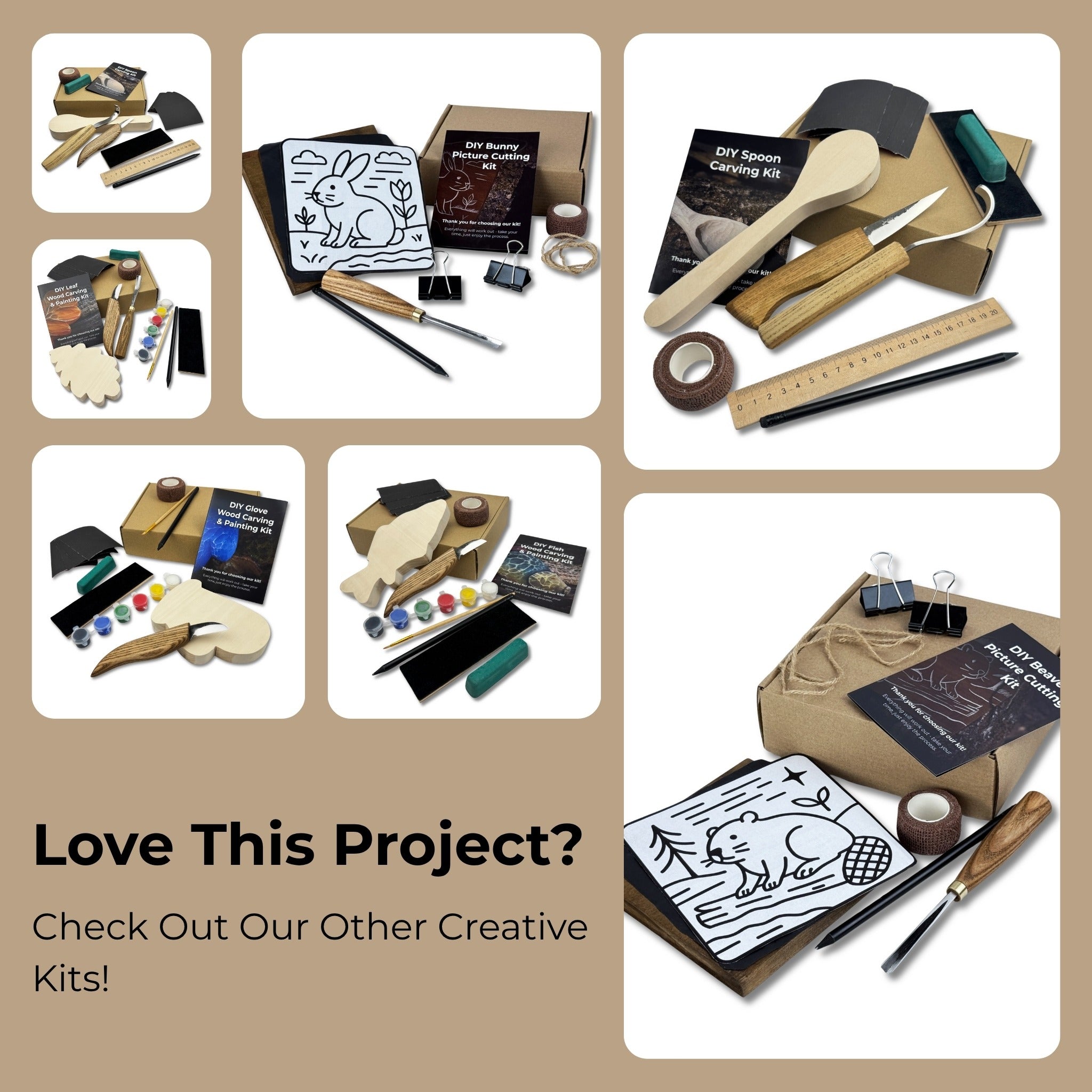 DIY Mushroom Wood Carving & Painting Kit - 10