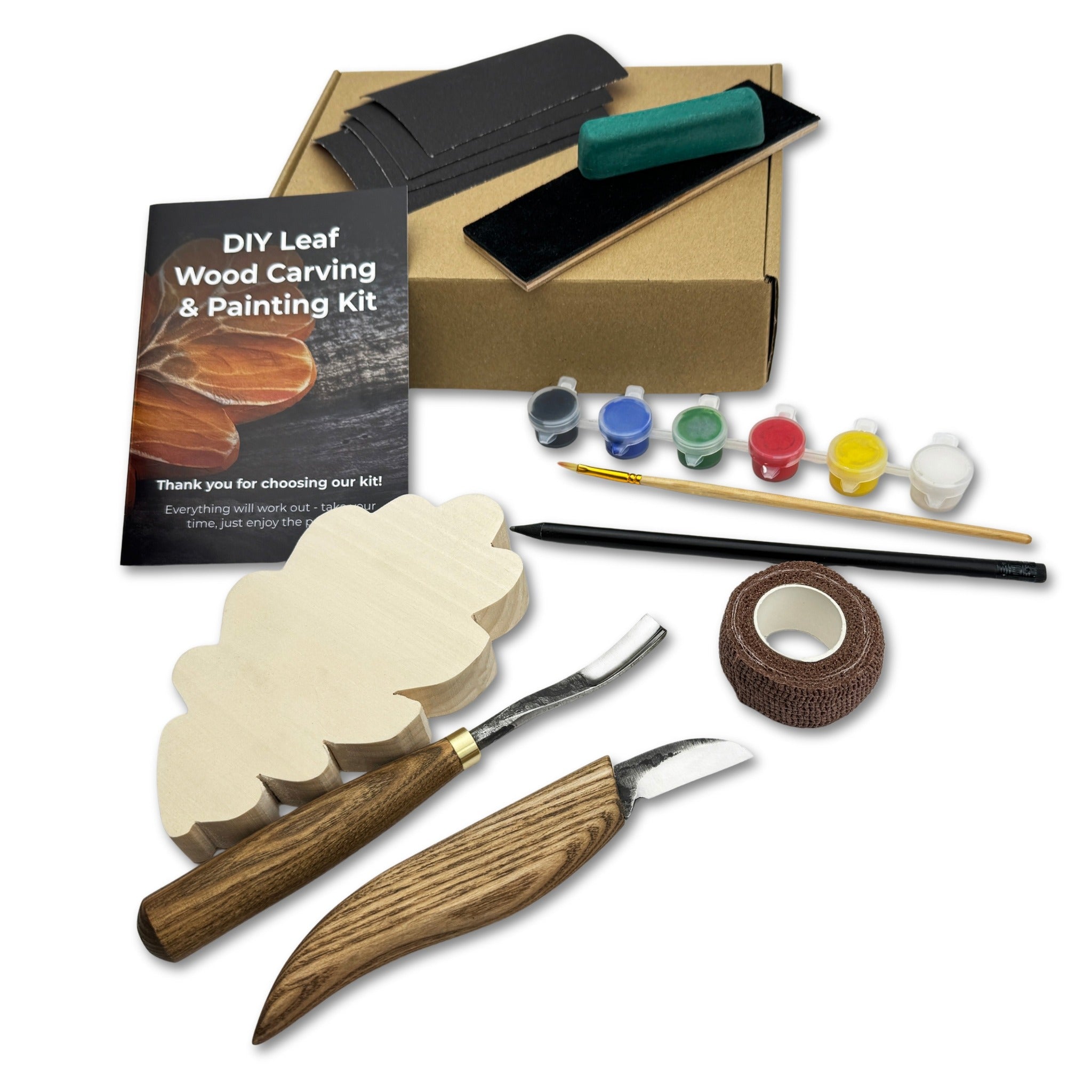 DIY Oak Leaf Carving and Painting Kit - 1
