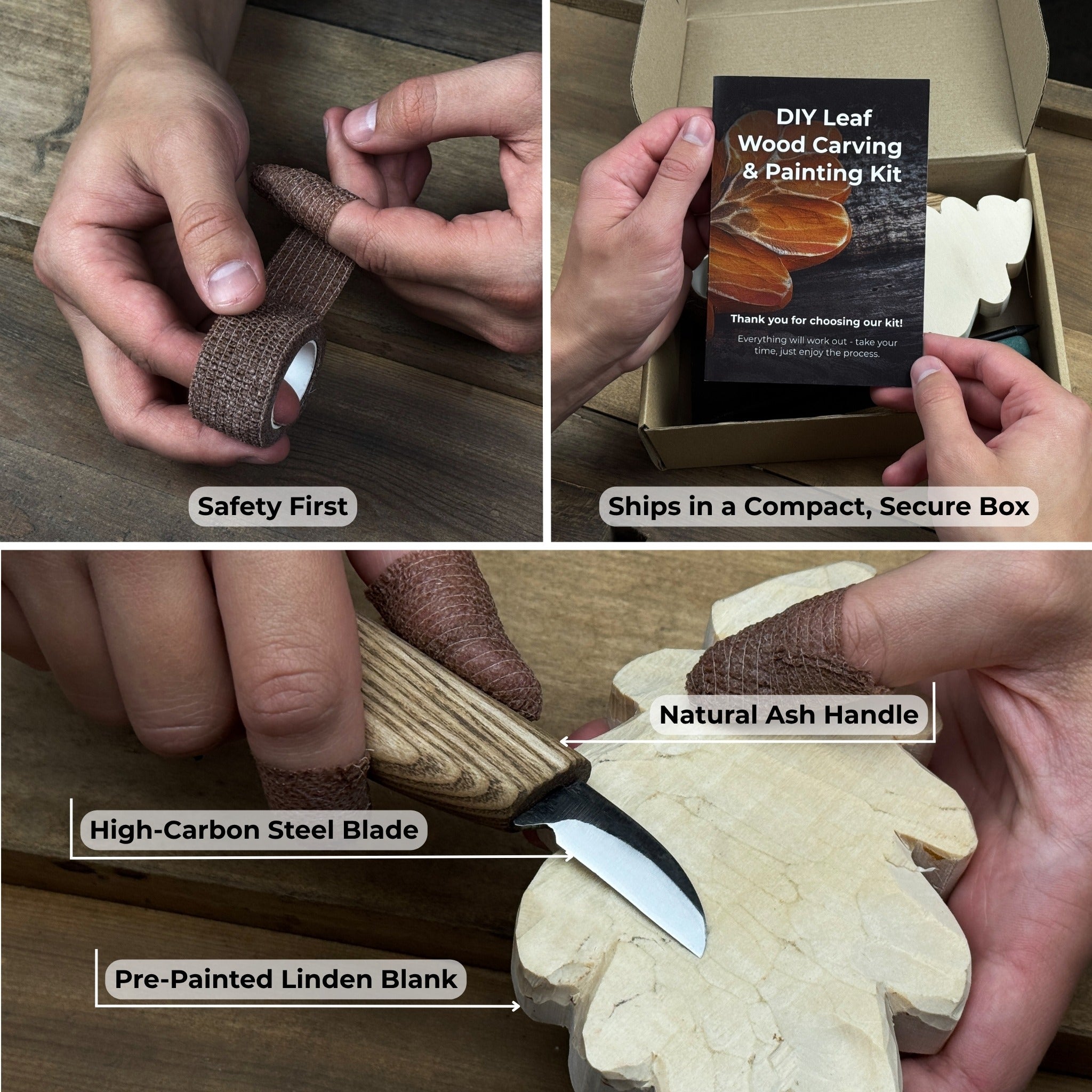 DIY Oak Leaf Carving and Painting Kit - 3