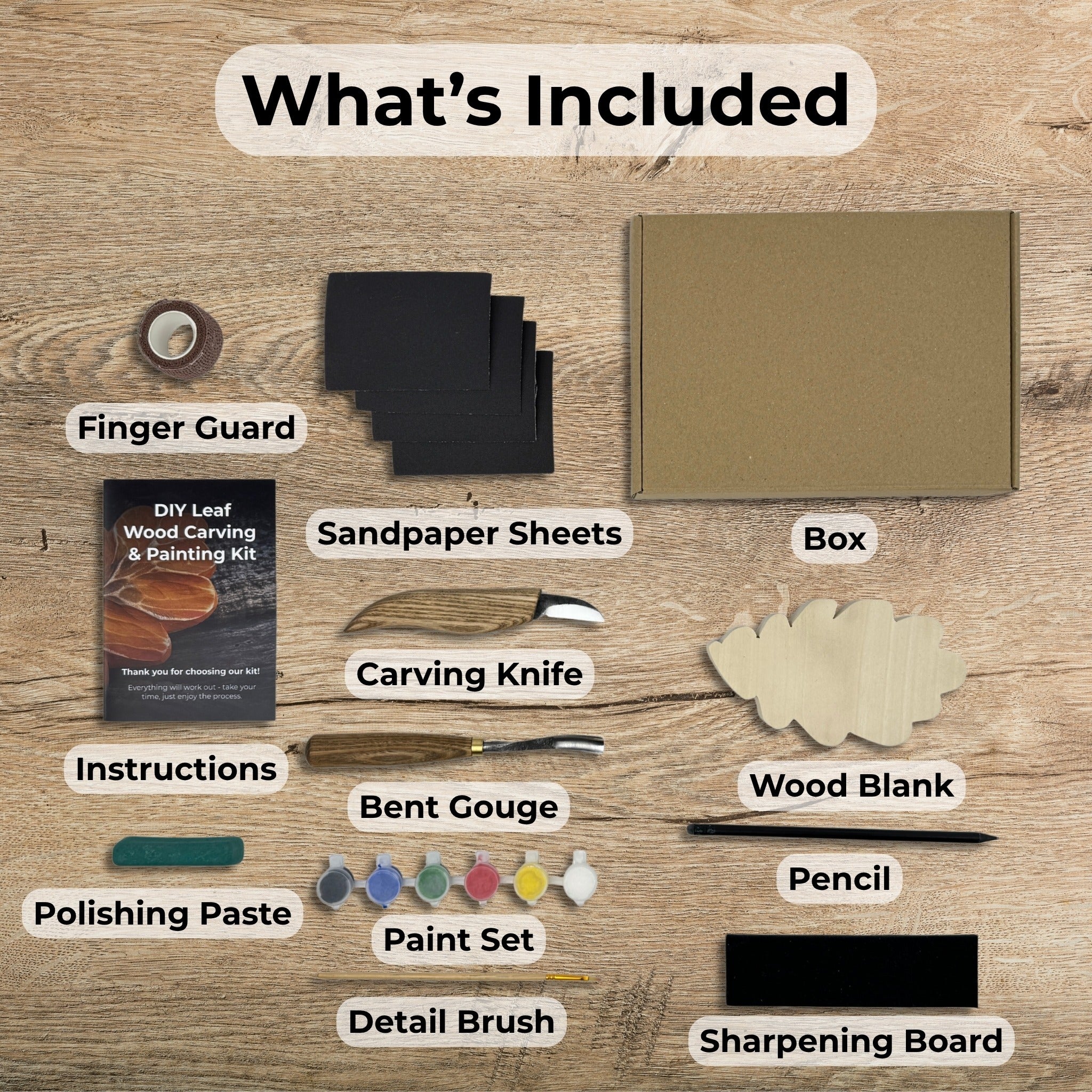 DIY Oak Leaf Carving and Painting Kit - 2