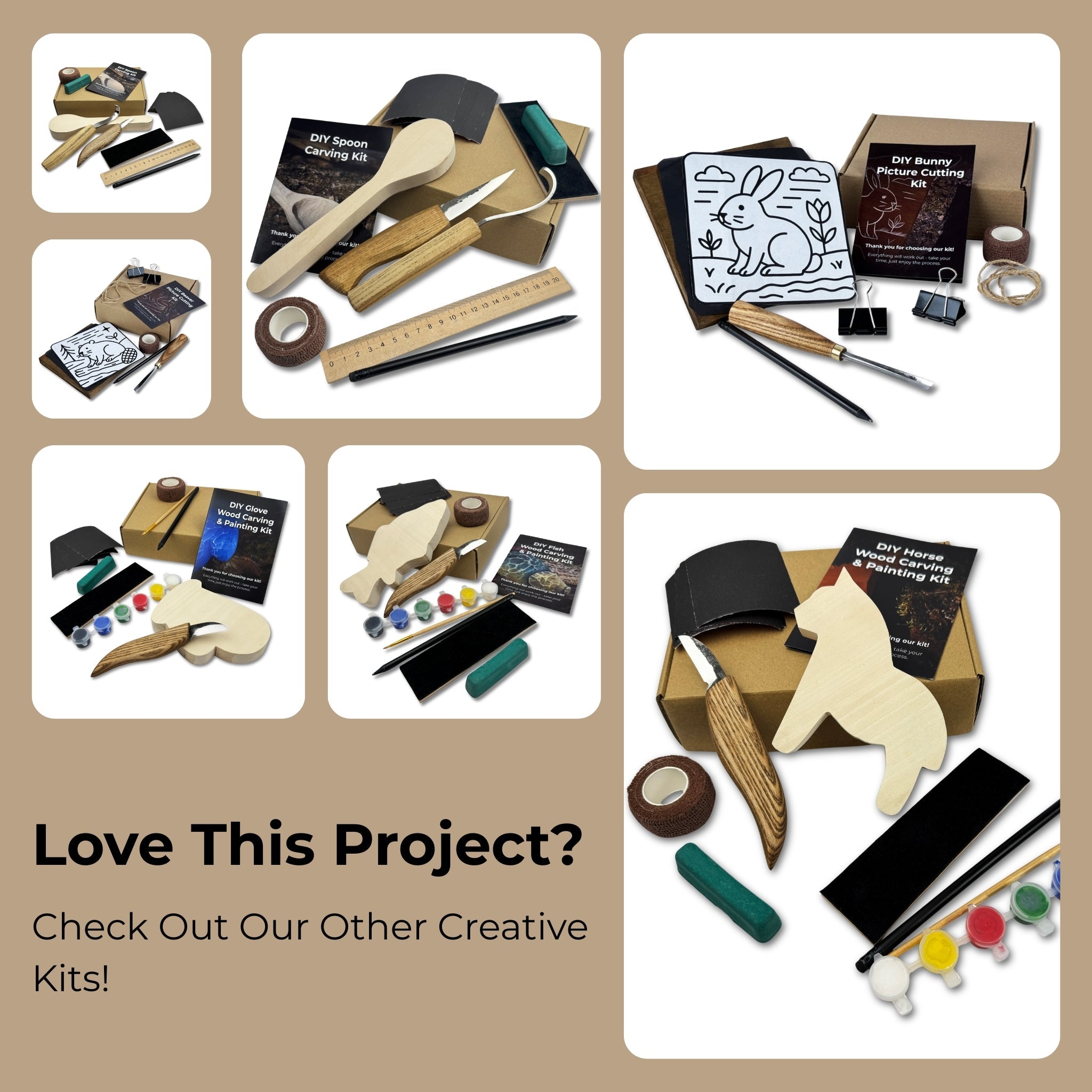 DIY Oak Leaf Carving and Painting Kit - 12