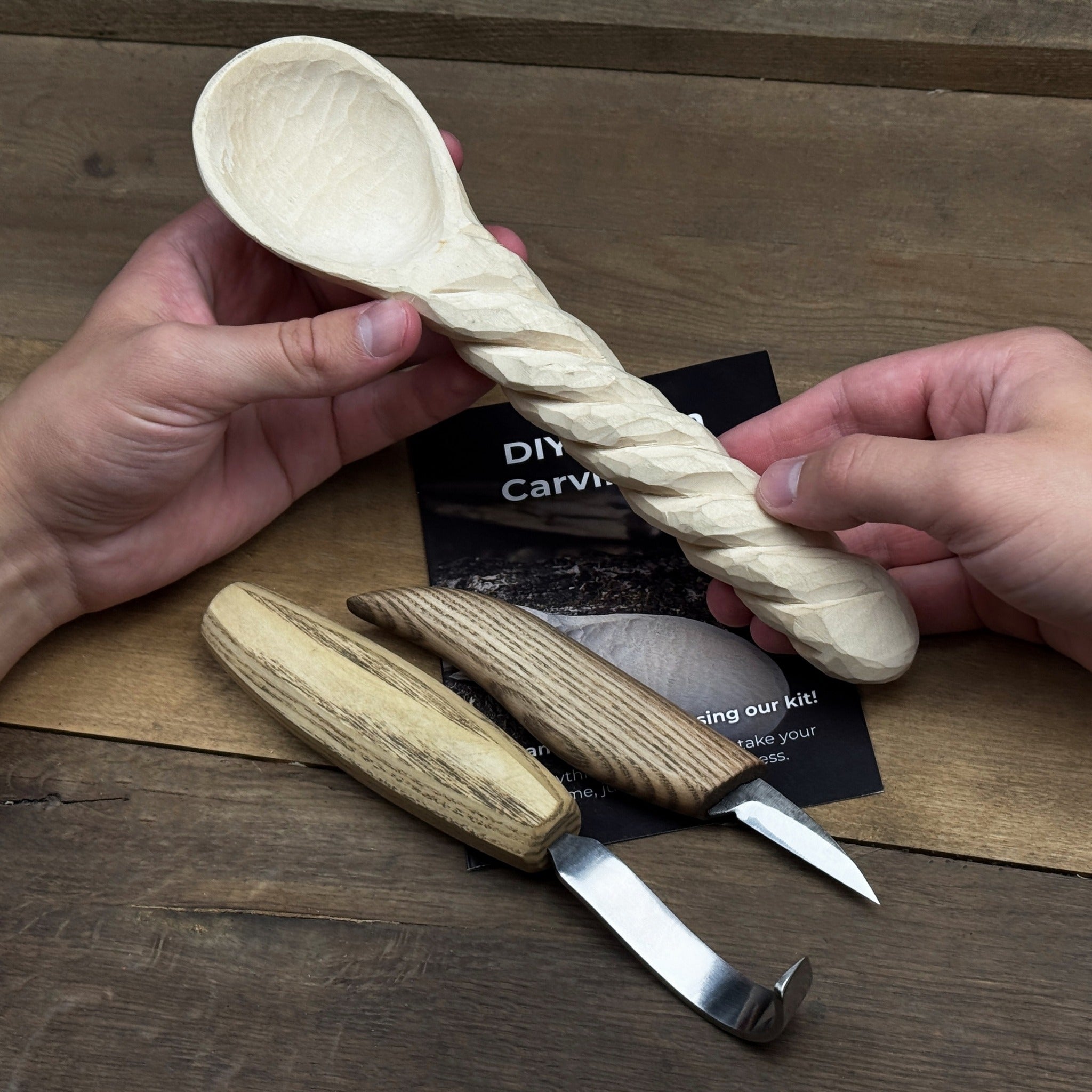 DIY Spoon Carving Kit for Beginners – Hook Knife & Whittling Tools - 7