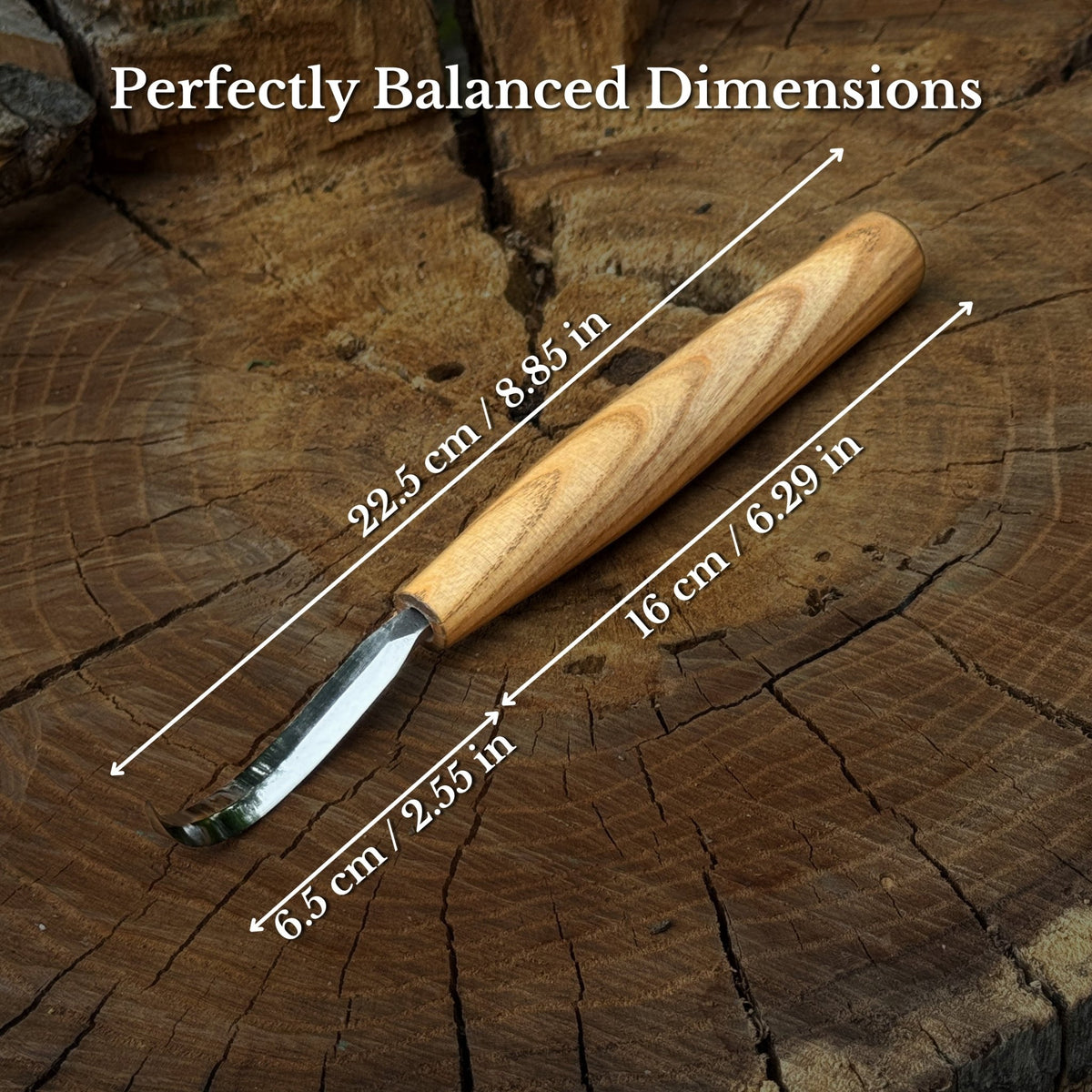 Double Edge Hook Knife with Leather Sheath, 6.5 cm (2.56 inches) - 2