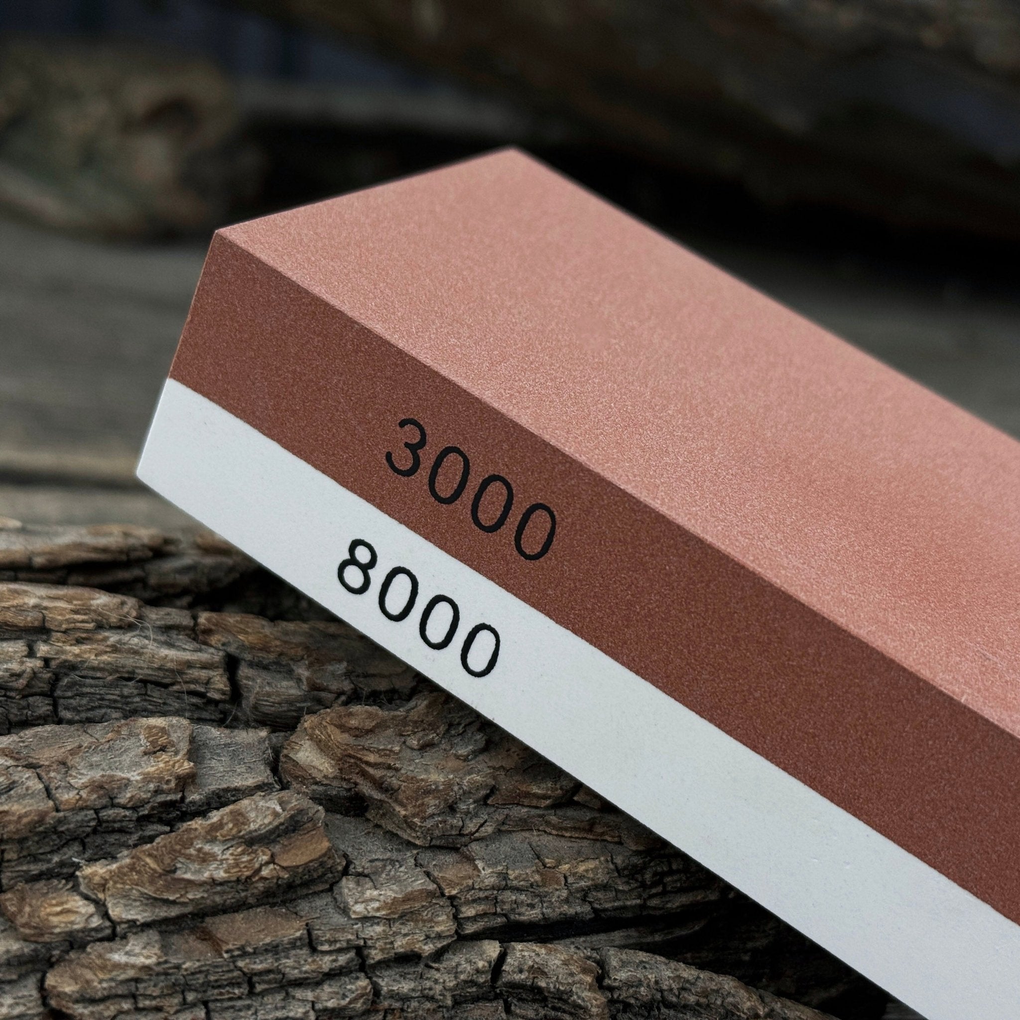 Double - Sided Sharpening Stone with Optional Wooden Stand – Grit 3000 / 8000 - 4