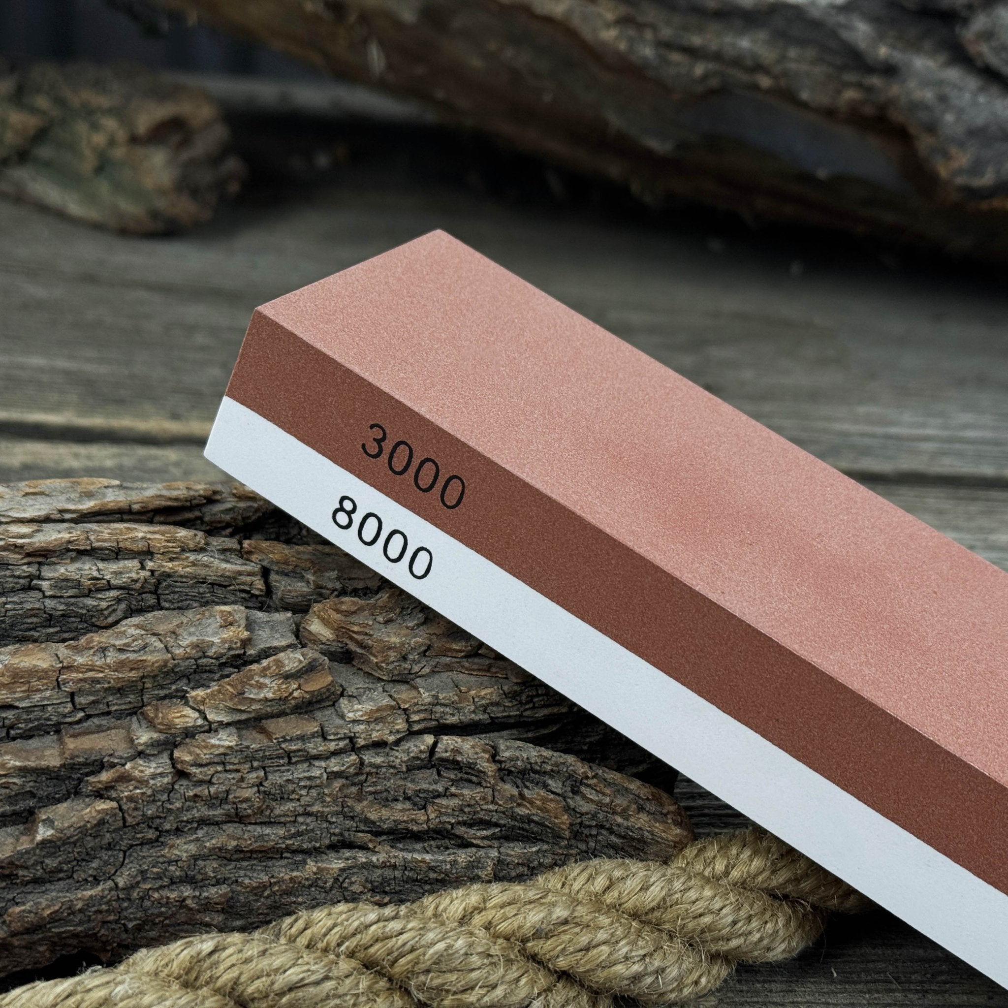 Double - Sided Sharpening Stone with Optional Wooden Stand – Grit 3000 / 8000 - 5