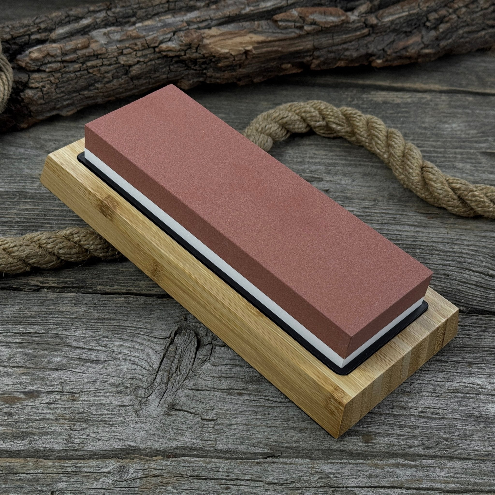 Double - Sided Sharpening Stone with Optional Wooden Stand – Grit 3000 / 8000 - 1