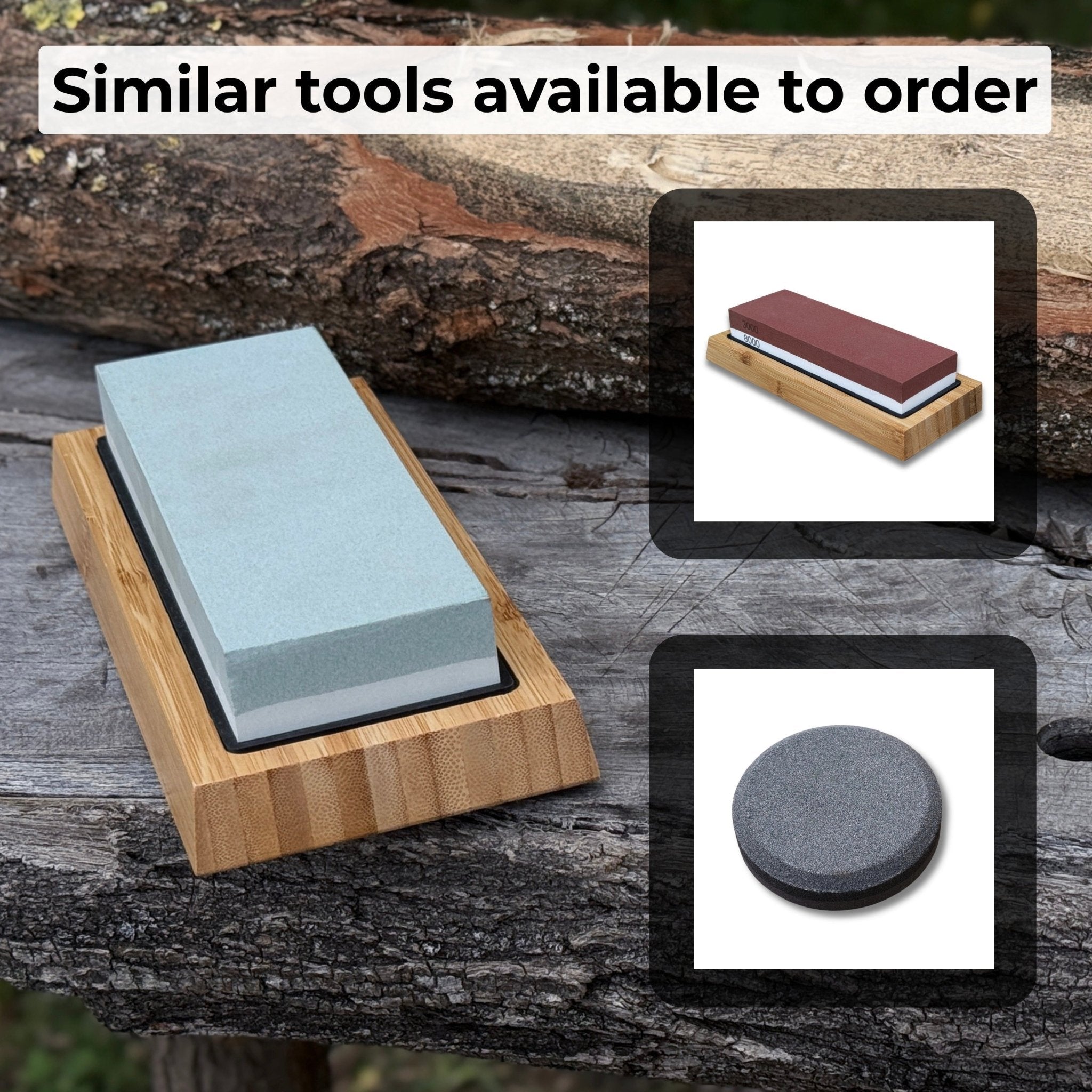 Double - Sided Sharpening Stone with Optional Wooden Stand – Grit 400 / 1000 - 5