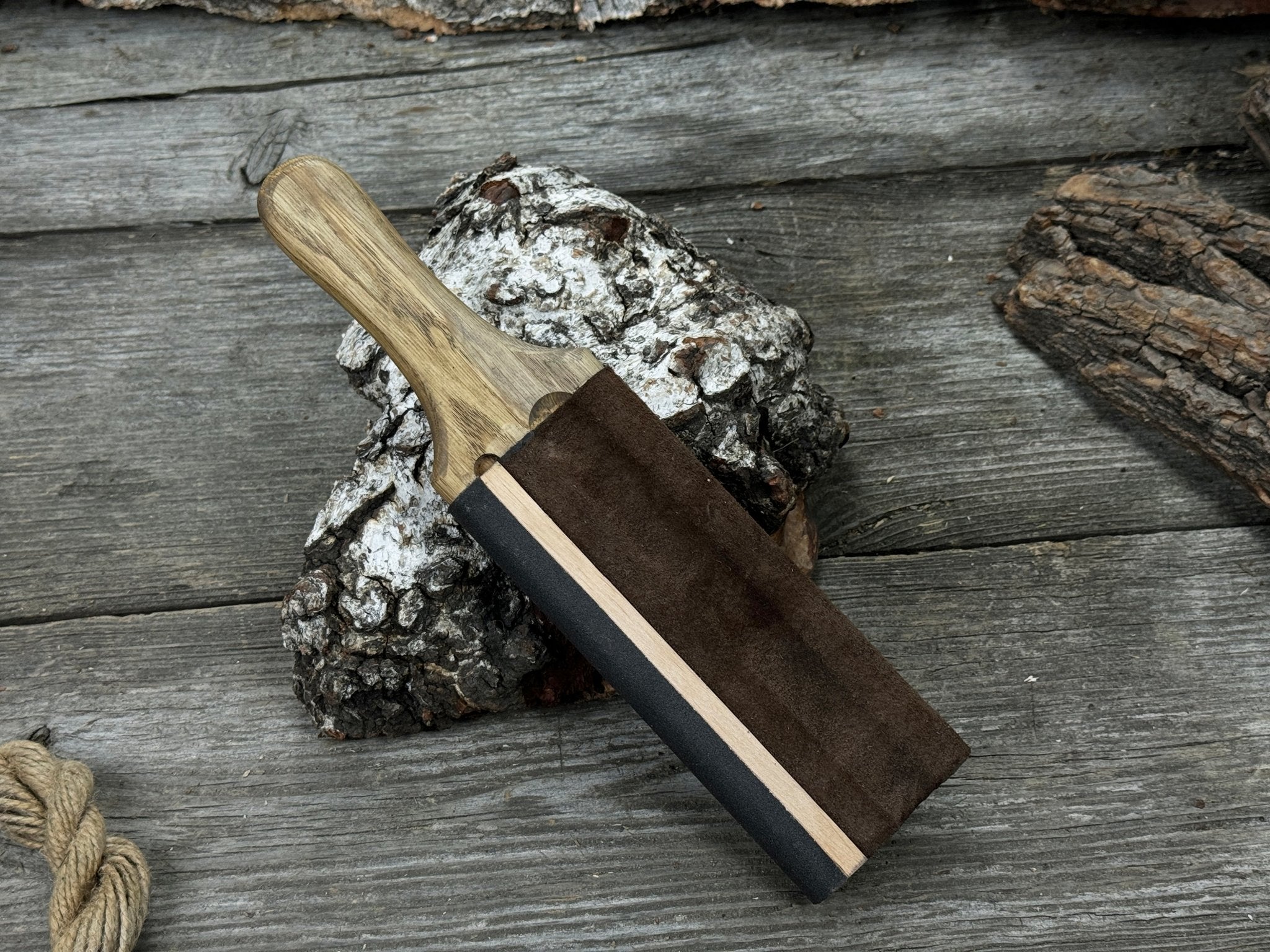 Dual - Sided Leather Paddle Strop For Hook Knives & Gouges - 4