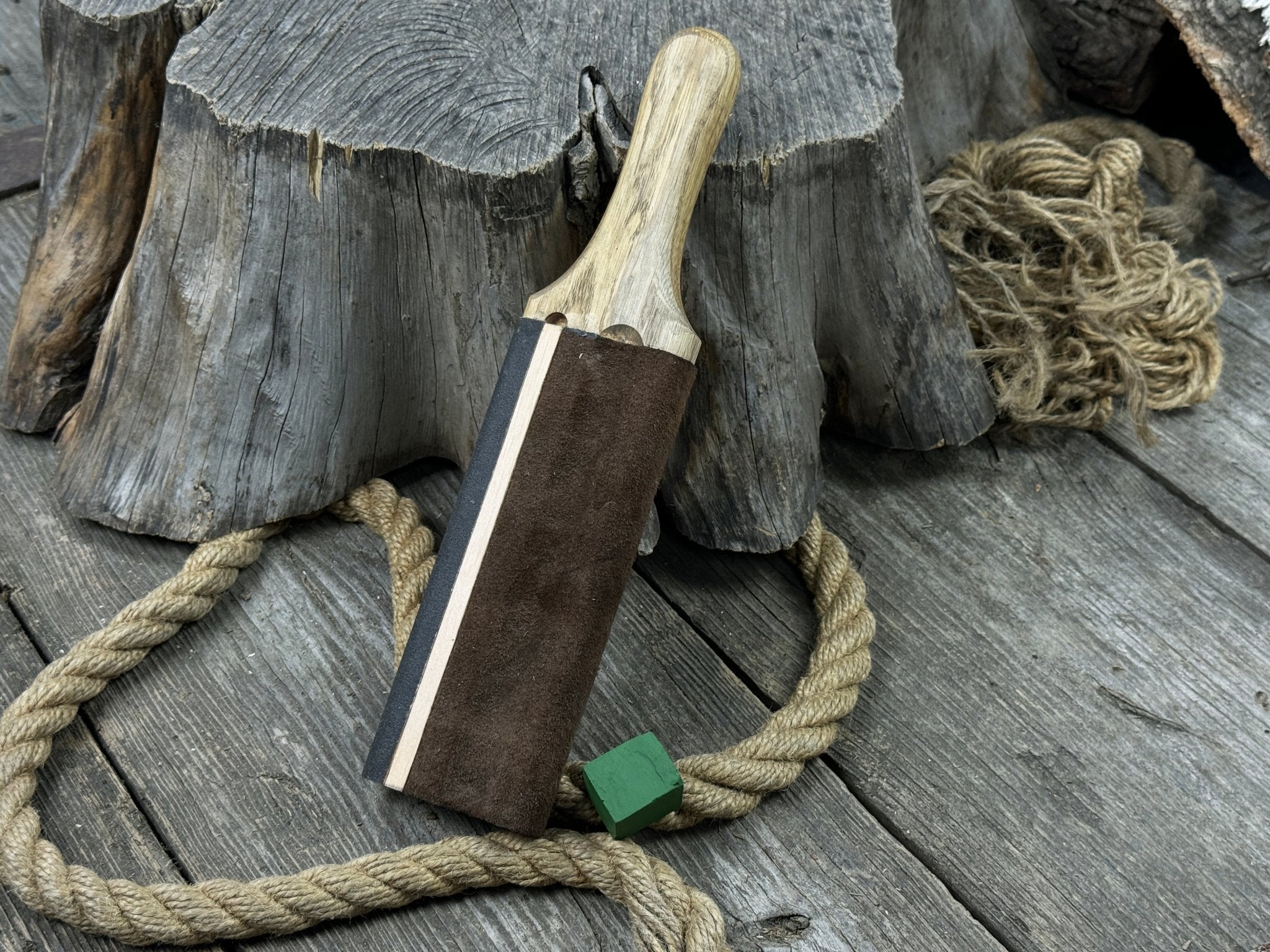 Dual - Sided Leather Paddle Strop For Hook Knives & Gouges - 5