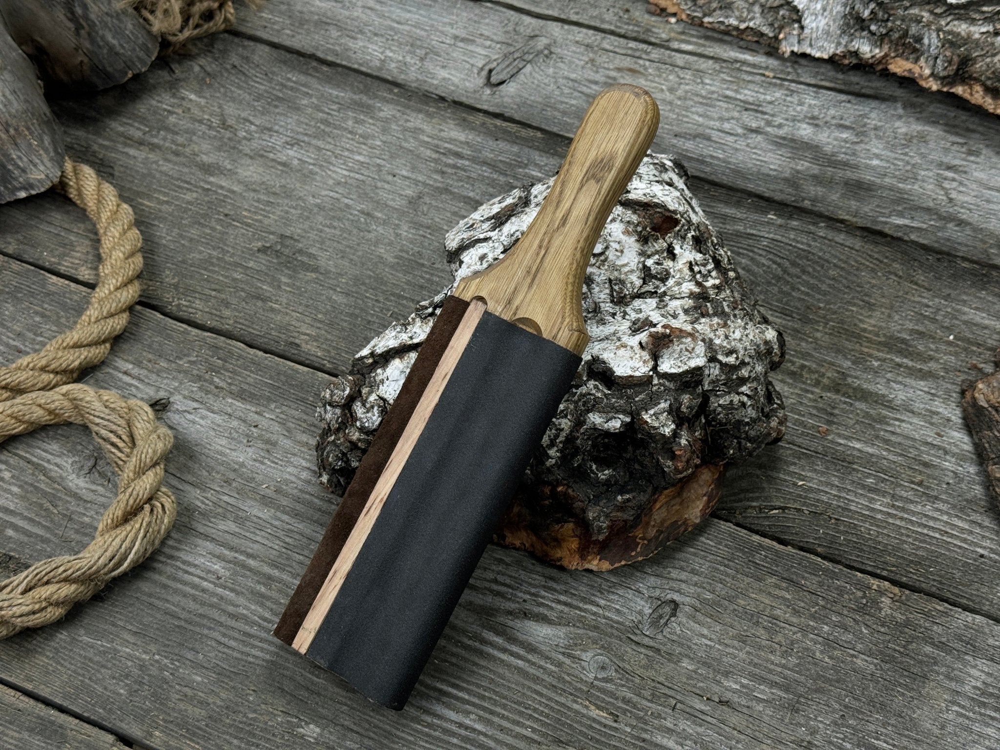 Dual - Sided Leather Paddle Strop For Hook Knives & Gouges - 6