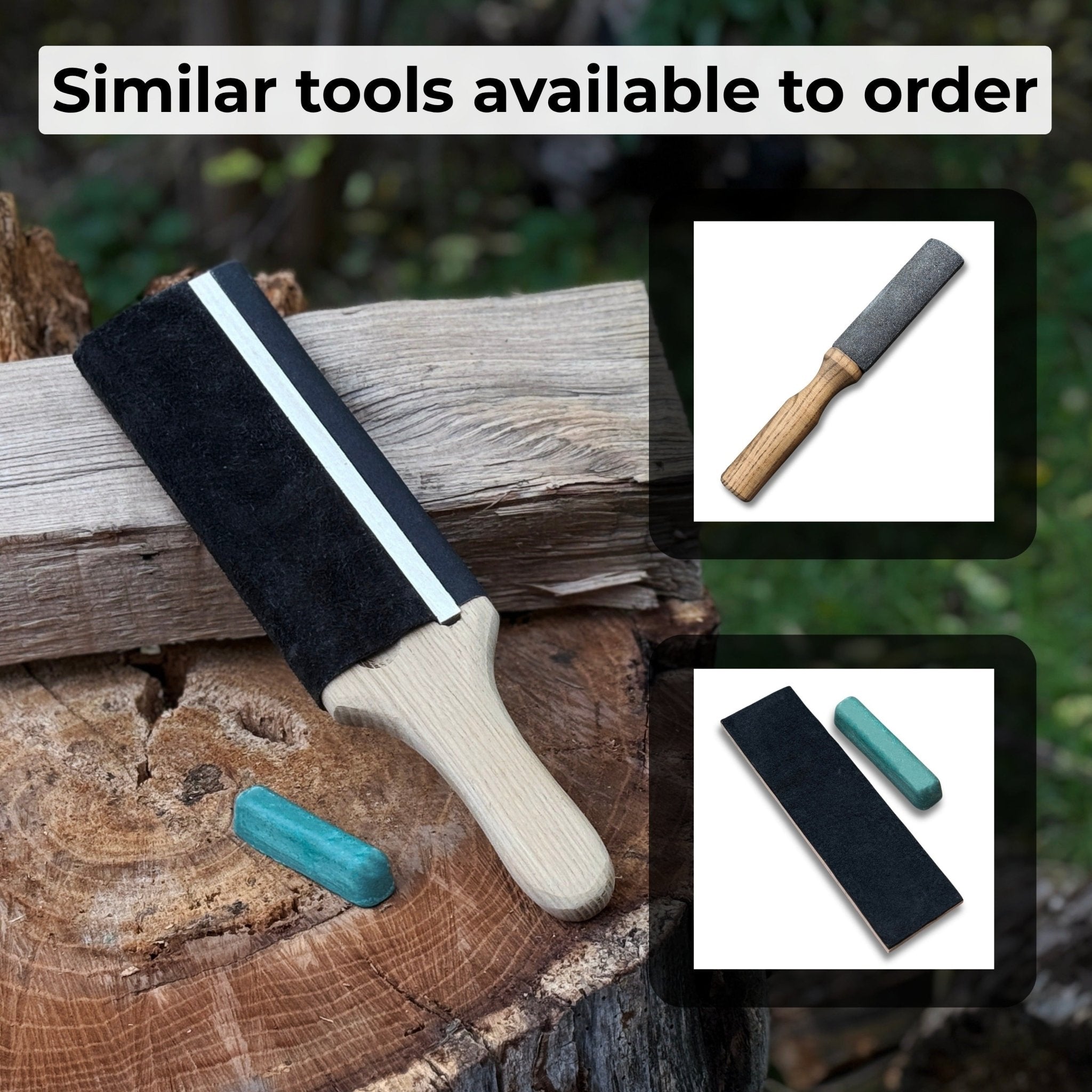 Dual - Sided Leather Paddle Strop For Hook Knives & Gouges - 10