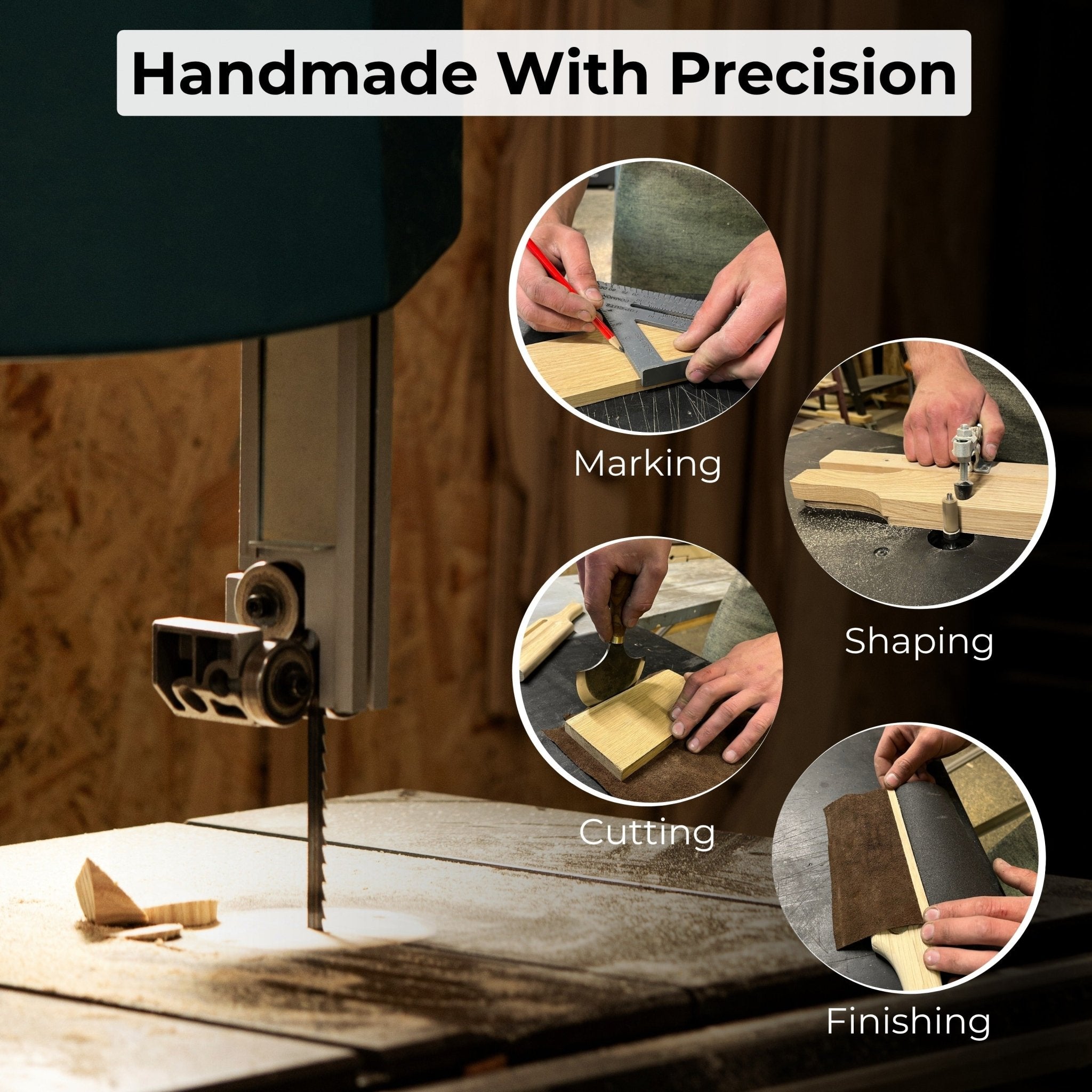 Dual - Sided Leather Paddle Strop For Hook Knives & Gouges - 7