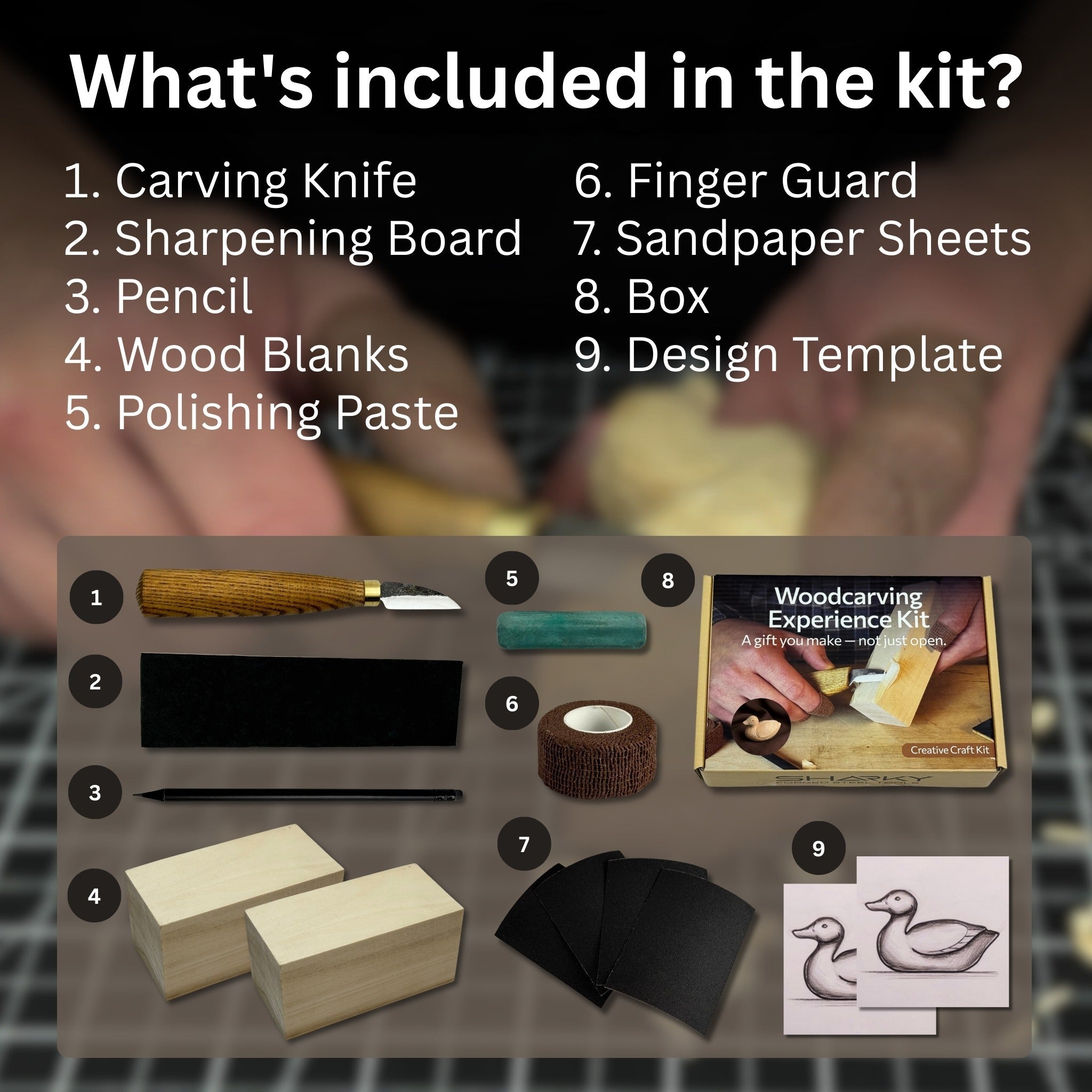 Duck Carving Kit - Complete Starter Whittling Kit for Beginners, Adults, Teens, and Kids - 2