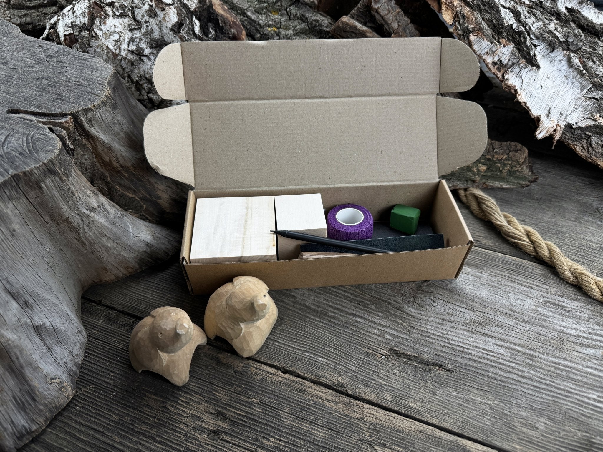 Elephant Carving Kit - Complete Starter Whittling Kit for Beginners, Adults, Teens, and Kids - 3