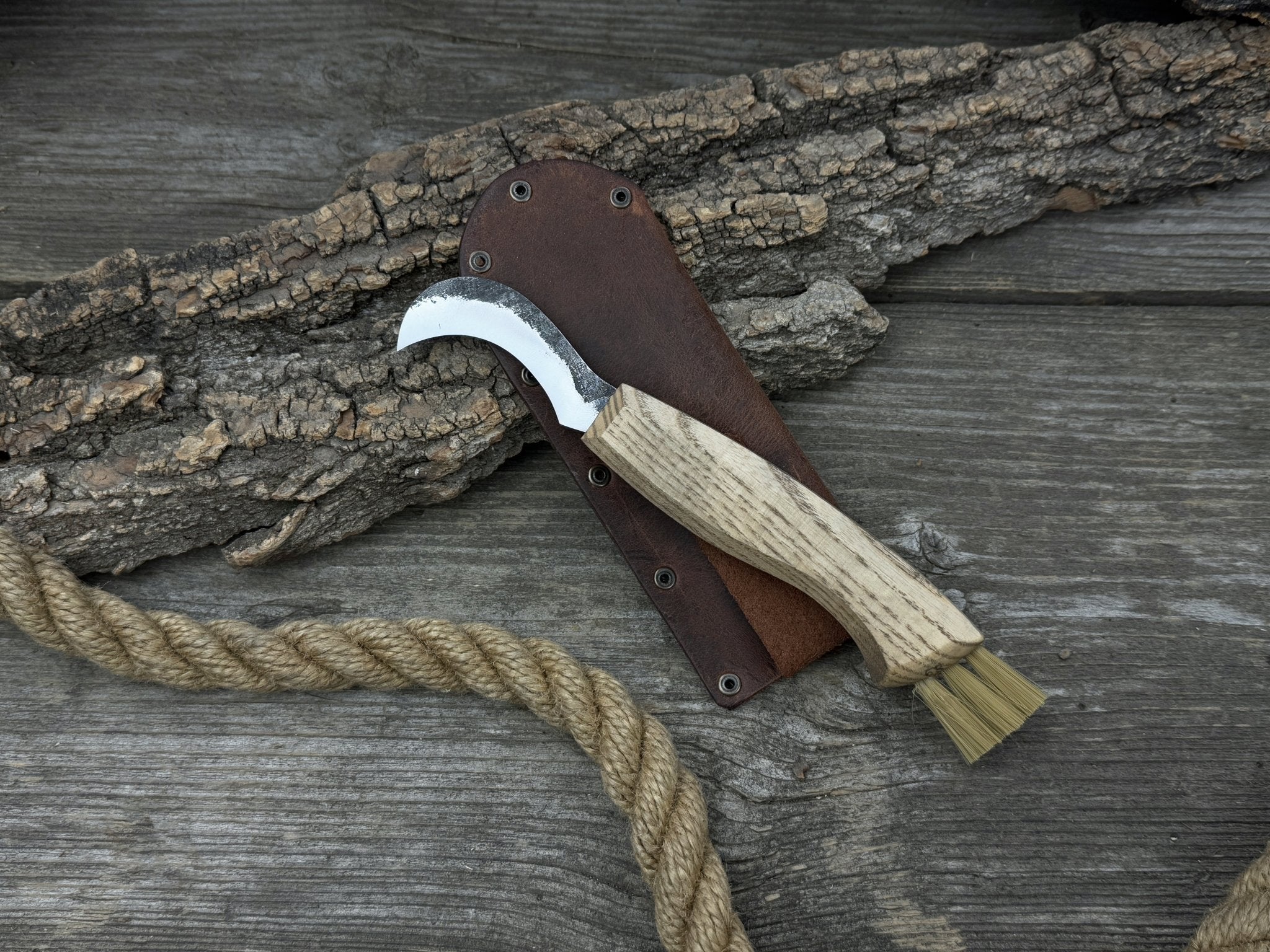 Forged Mushroom Knife with Brush, 6.5 cm (2.56 inches) - 4