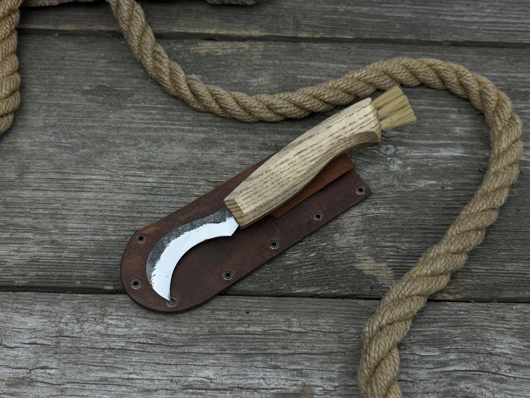 Forged Mushroom Knife with Brush, 6.5 cm (2.56 inches) - 3