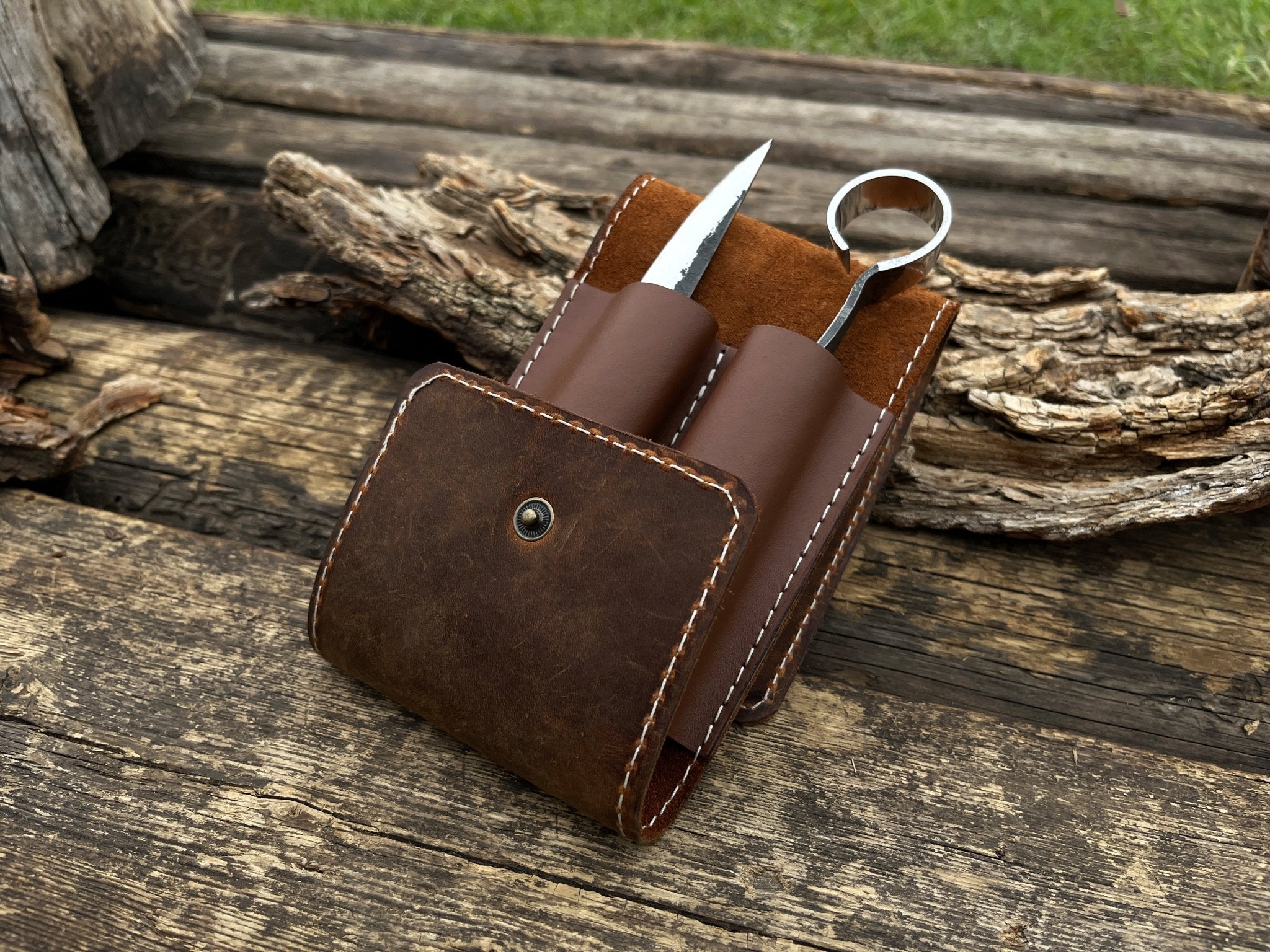 FST 2 Pocket Leather Tool Case - 1