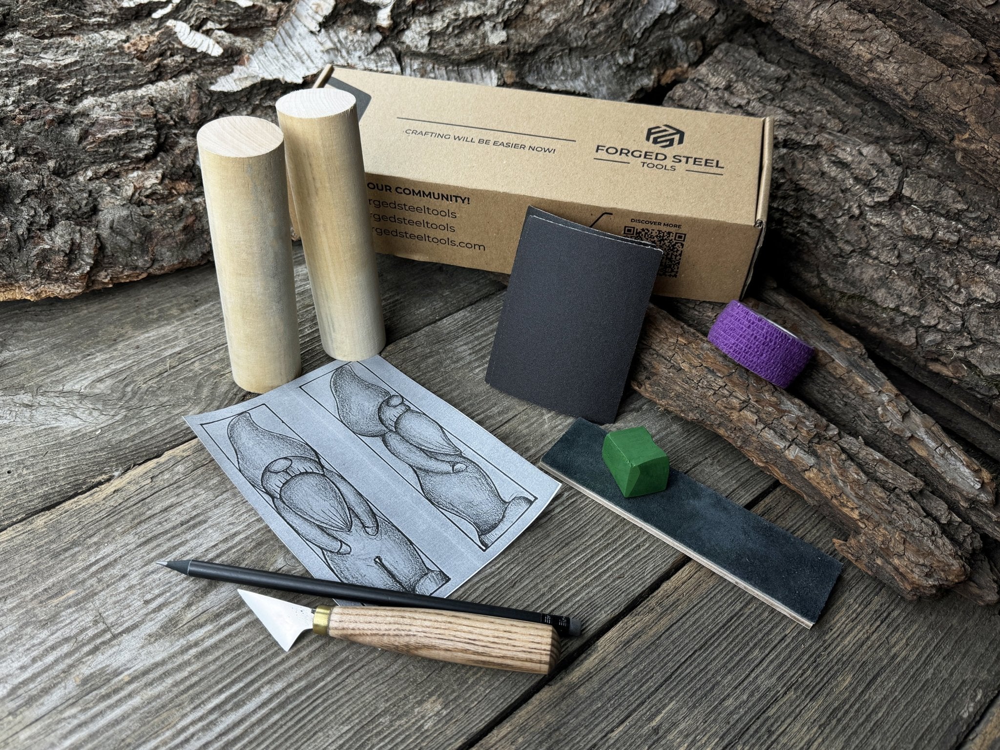 Gnome Carving Kit - Complete Starter Whittling Kit for Beginners, Adults, Teens, and Kids - 1