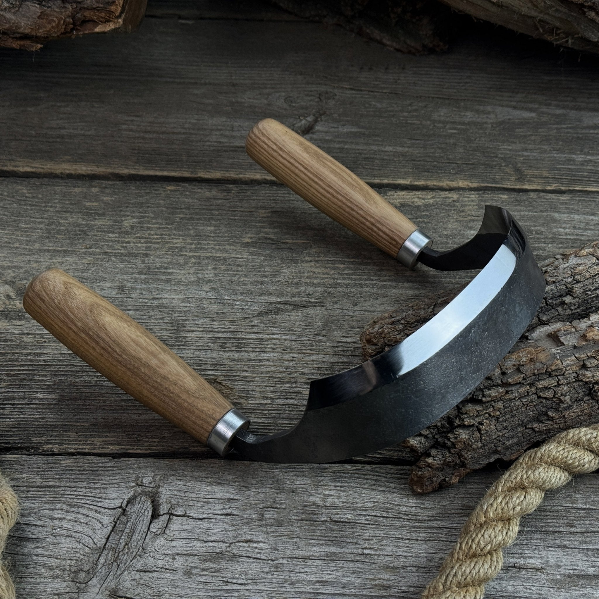 Half - Rounded Drawknife (Inshave) with Leather Sheath, 15 cm (5.9 inches) - 4