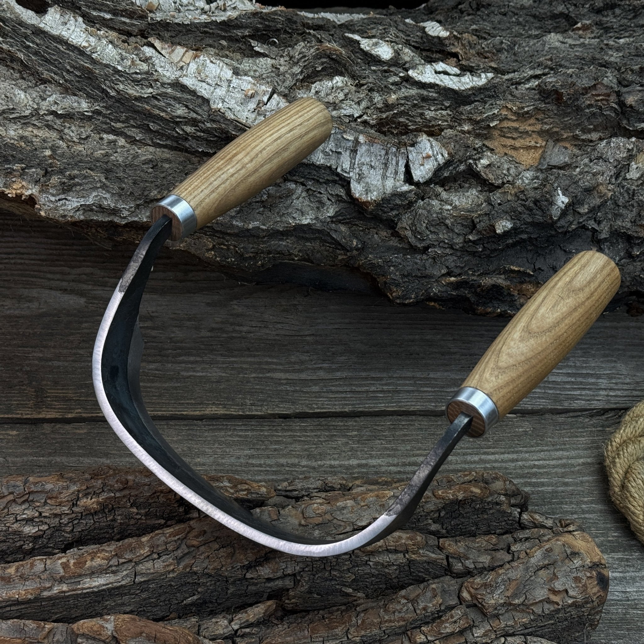 Half - Rounded Drawknife (Inshave) with Leather Sheath, 15 cm (5.9 inches) - 6