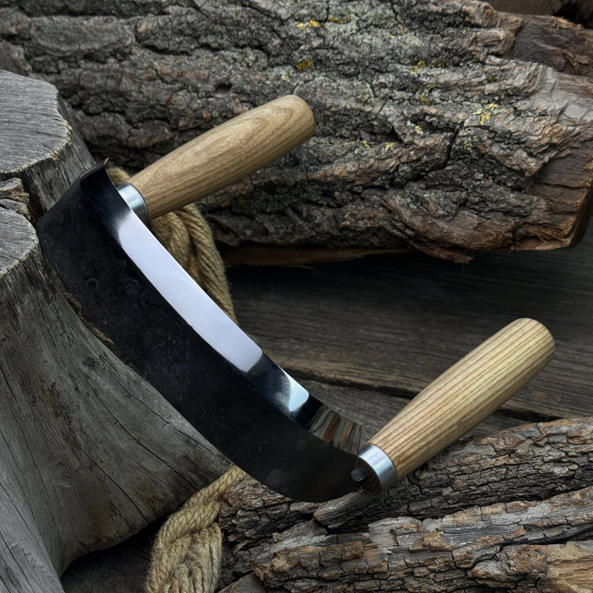 Half - Rounded Drawknife (Inshave) with Leather Sheath, 15 cm (5.9 inches) - 5