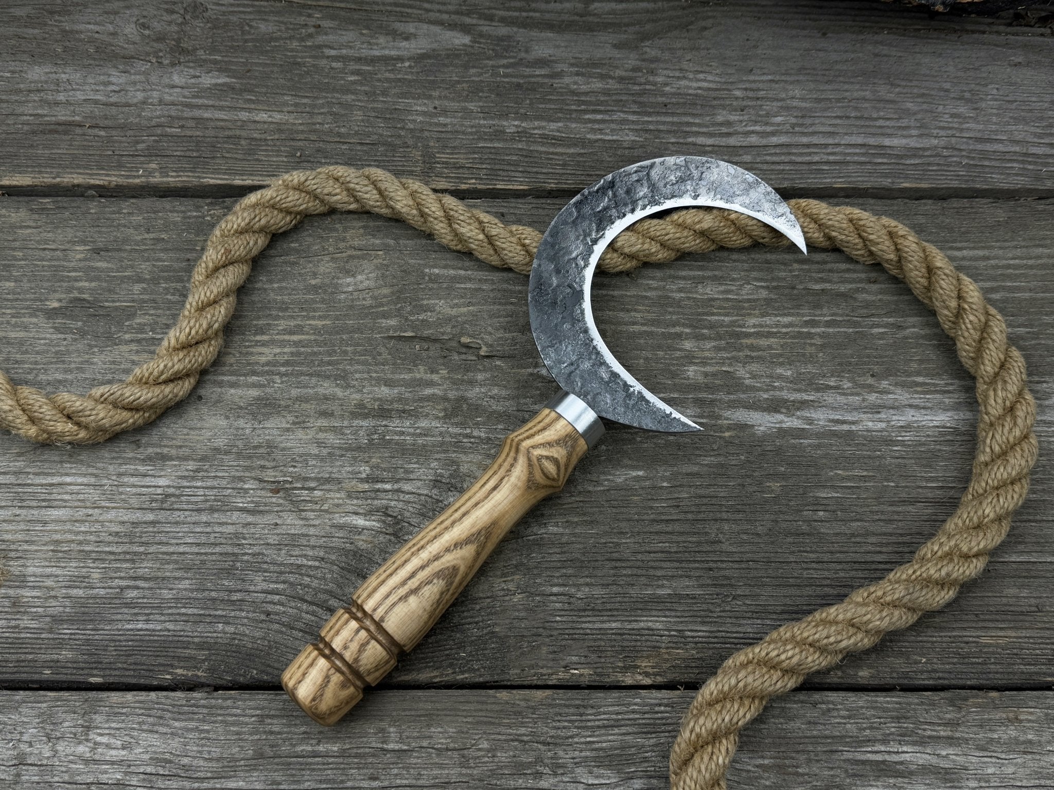 Hand - Forged Athame Ritual Witch Sickle, ⌀ 13 cm (5.12 inches) - 7