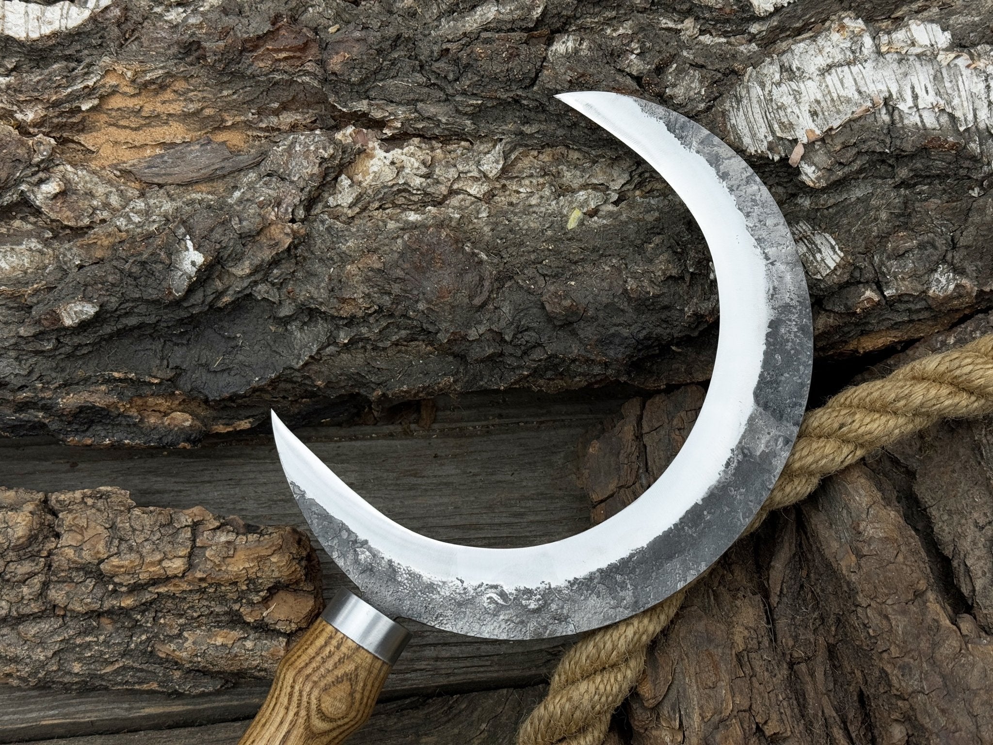 Hand - Forged Athame Ritual Witch Sickle, ⌀16.5 cm (6.5 inches) - 8