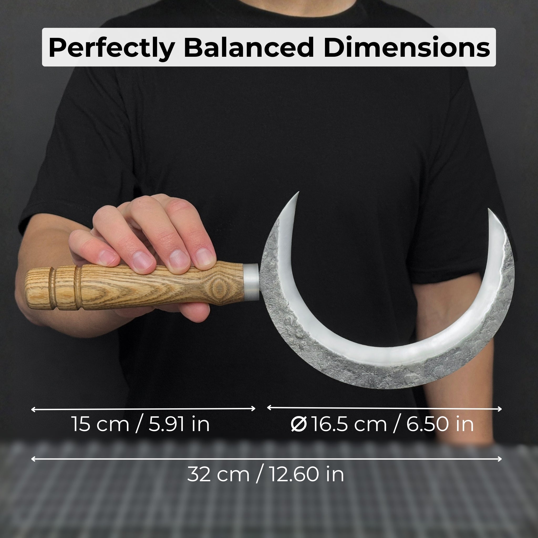 Hand - Forged Athame Ritual Witch Sickle, ⌀16.5 cm (6.5 inches) - 5