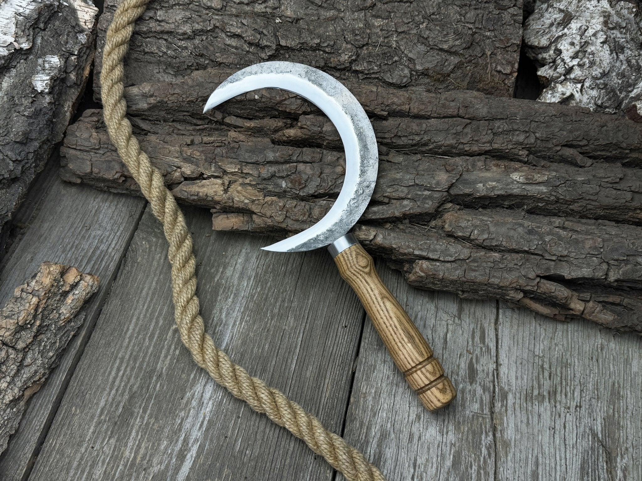 Hand - Forged Athame Ritual Witch Sickle, ⌀16.5 cm (6.5 inches) - 7