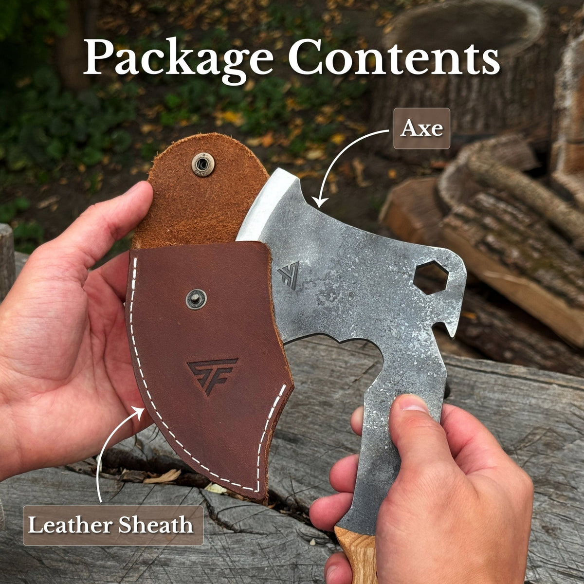 Hand-Forged Bushcraft Axe, 565 g / 1.24 lb - 9