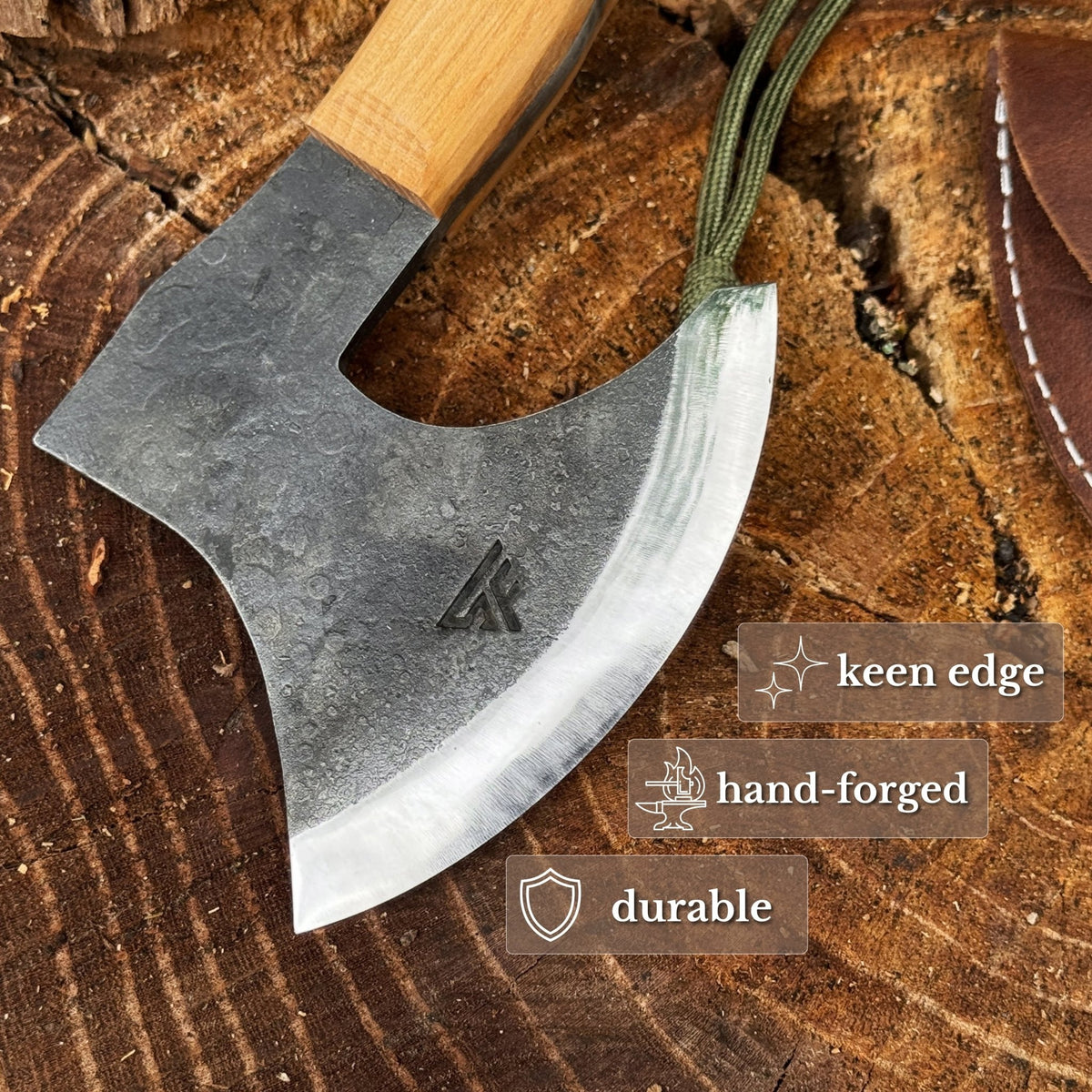 Hand-Forged Bushcraft Hatchet, 365 g / 0.80 lb - 2