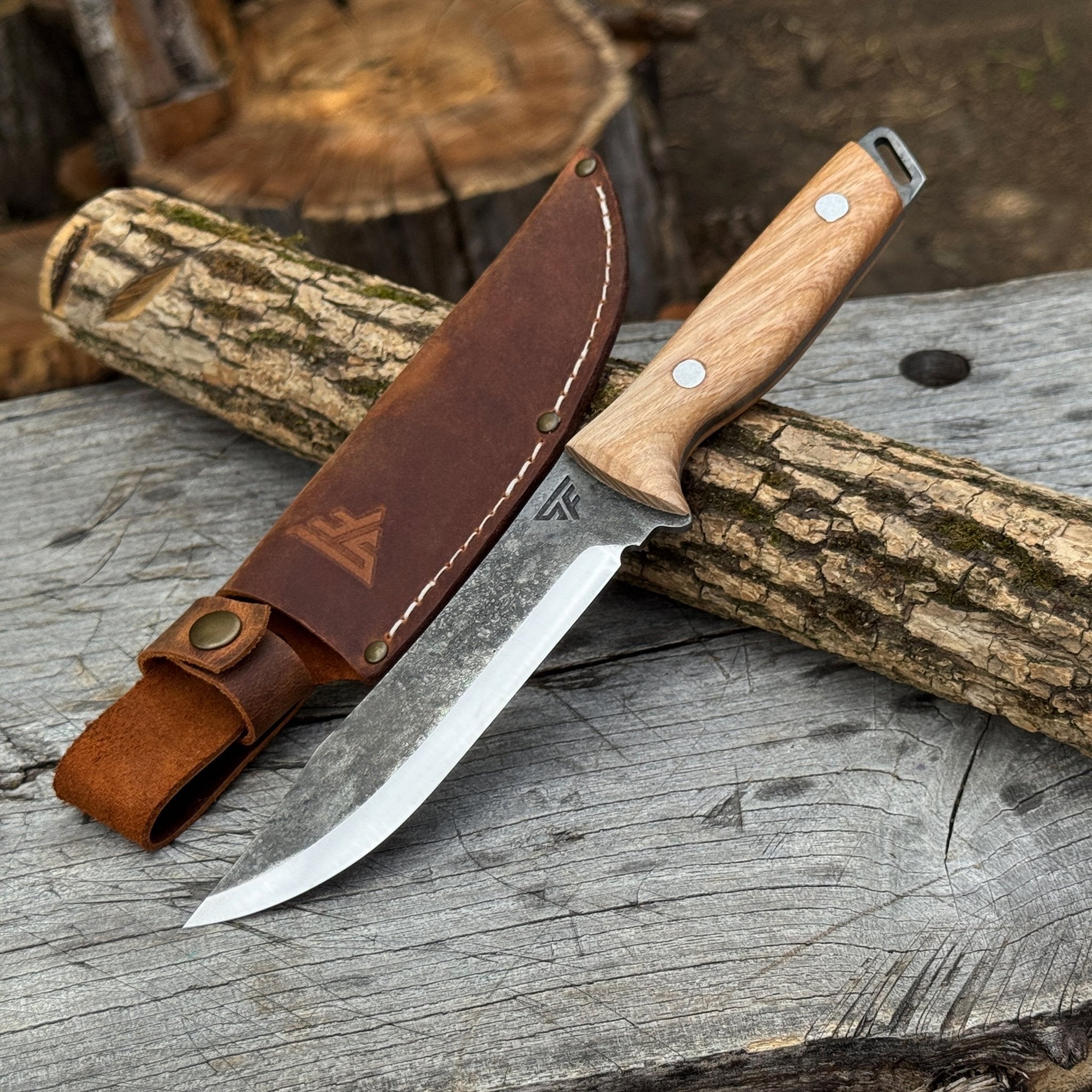Handgeschmiedetes Bushcraft-Messer, 12 cm (4,72 Zoll) – Sharky Forged Steel Tools