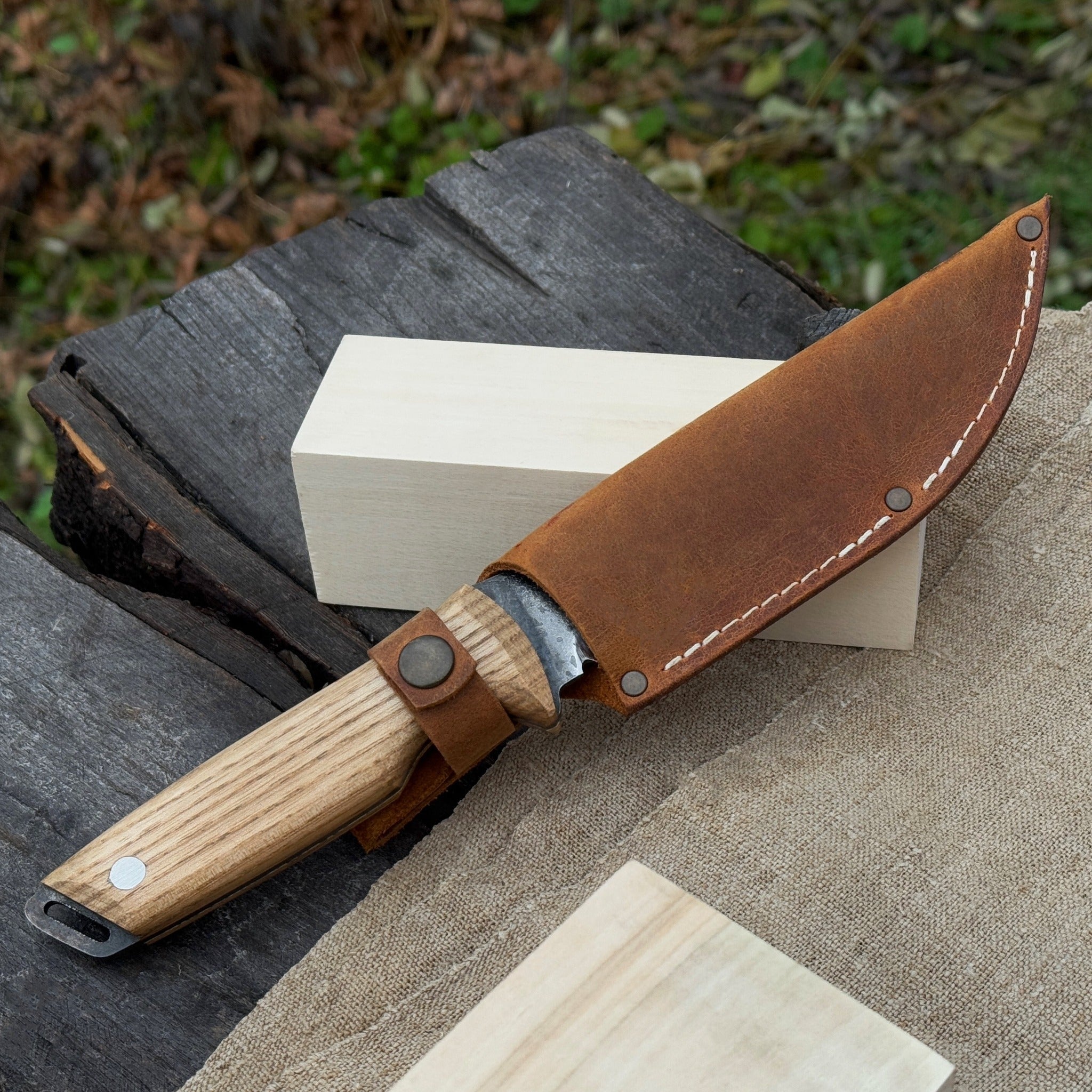 Hand - Forged Bushcraft Knife, 12 cm (4.72 inches) - 13