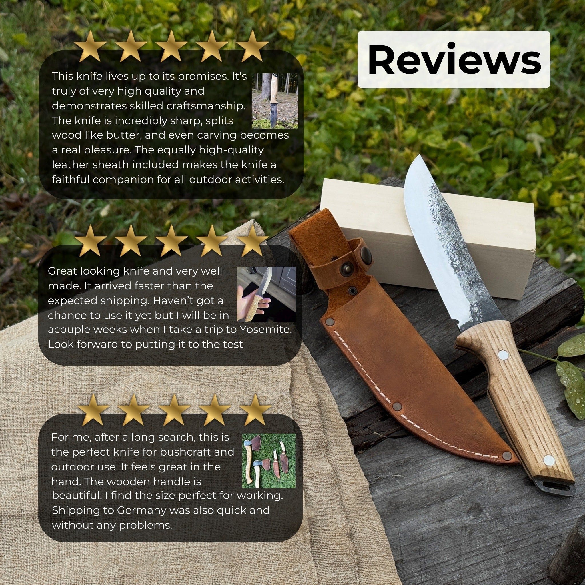 Hand - Forged Bushcraft Knife, 12 cm (4.72 inches) - 9