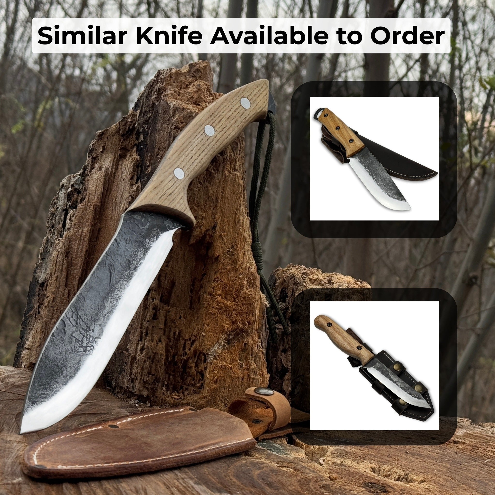 Hand - Forged Bushcraft Knife, 15.5 cm (6.1 inches) - 10