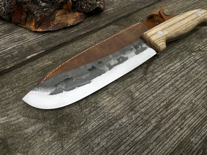 Hand - Forged Bushcraft Knife, 17 cm (6.7 inches) with leather sheath - 7