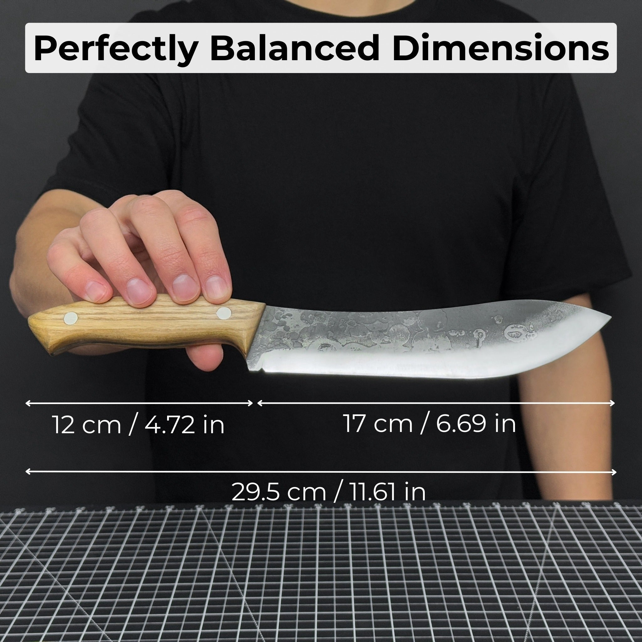 Hand - Forged Bushcraft Knife, 17 cm (6.7 inches) with leather sheath - 5