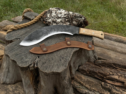 Hand - Forged Bushcraft Knife, 25 cm (9.8 inches) with leather sheath - 5