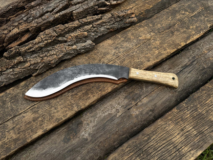 Hand - Forged Bushcraft Knife, 25 cm (9.8 inches) with leather sheath - 3