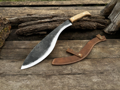 Hand - Forged Bushcraft Knife, 36 cm (14.2 inches) with leather sheath - 1