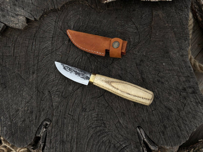 Hand - Forged Bushcraft Knife, 7 cm (2.8 inches) with leather sheath - 5