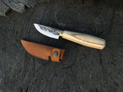 Hand - Forged Bushcraft Knife, 7 cm (2.8 inches) with leather sheath - 6