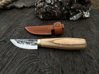 Hand - Forged Bushcraft Knife, 7 cm (2.8 inches) with leather sheath - 1